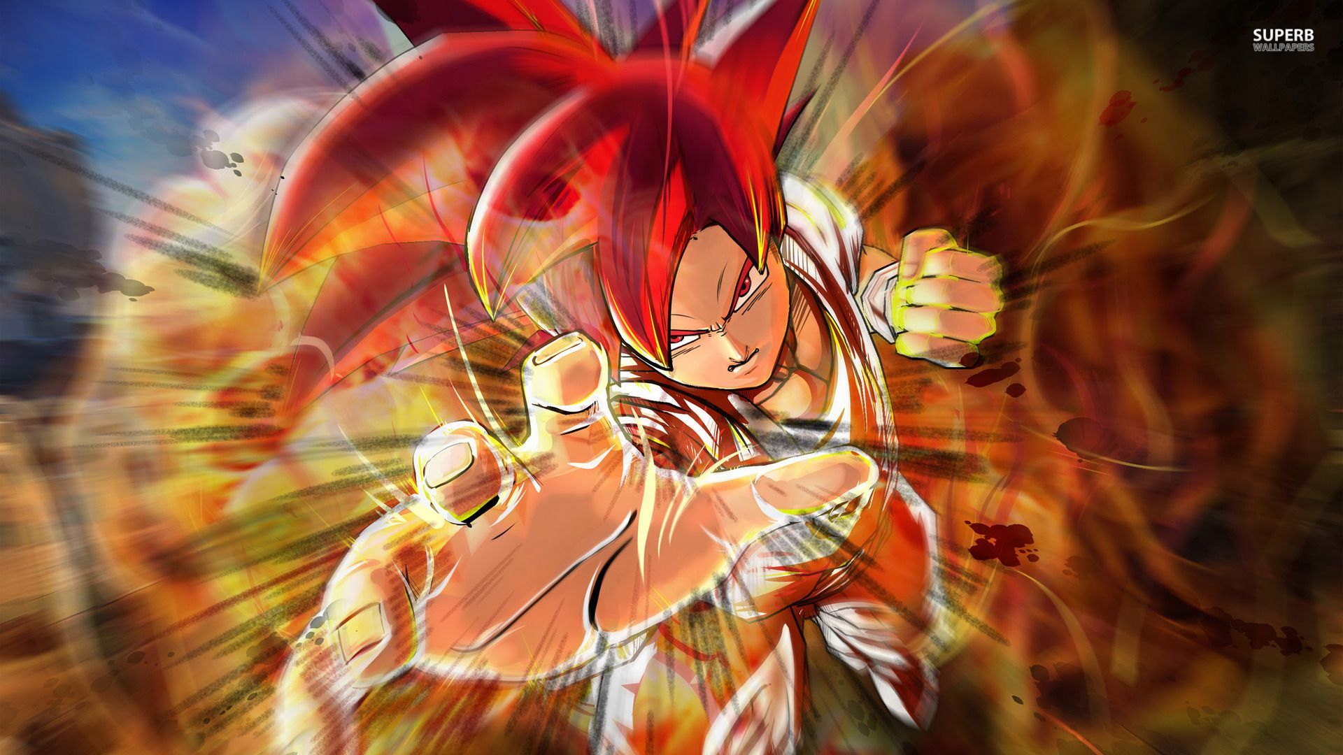 Goku Super Saiyan God rosso, 1920x1080 1080p, Desktop