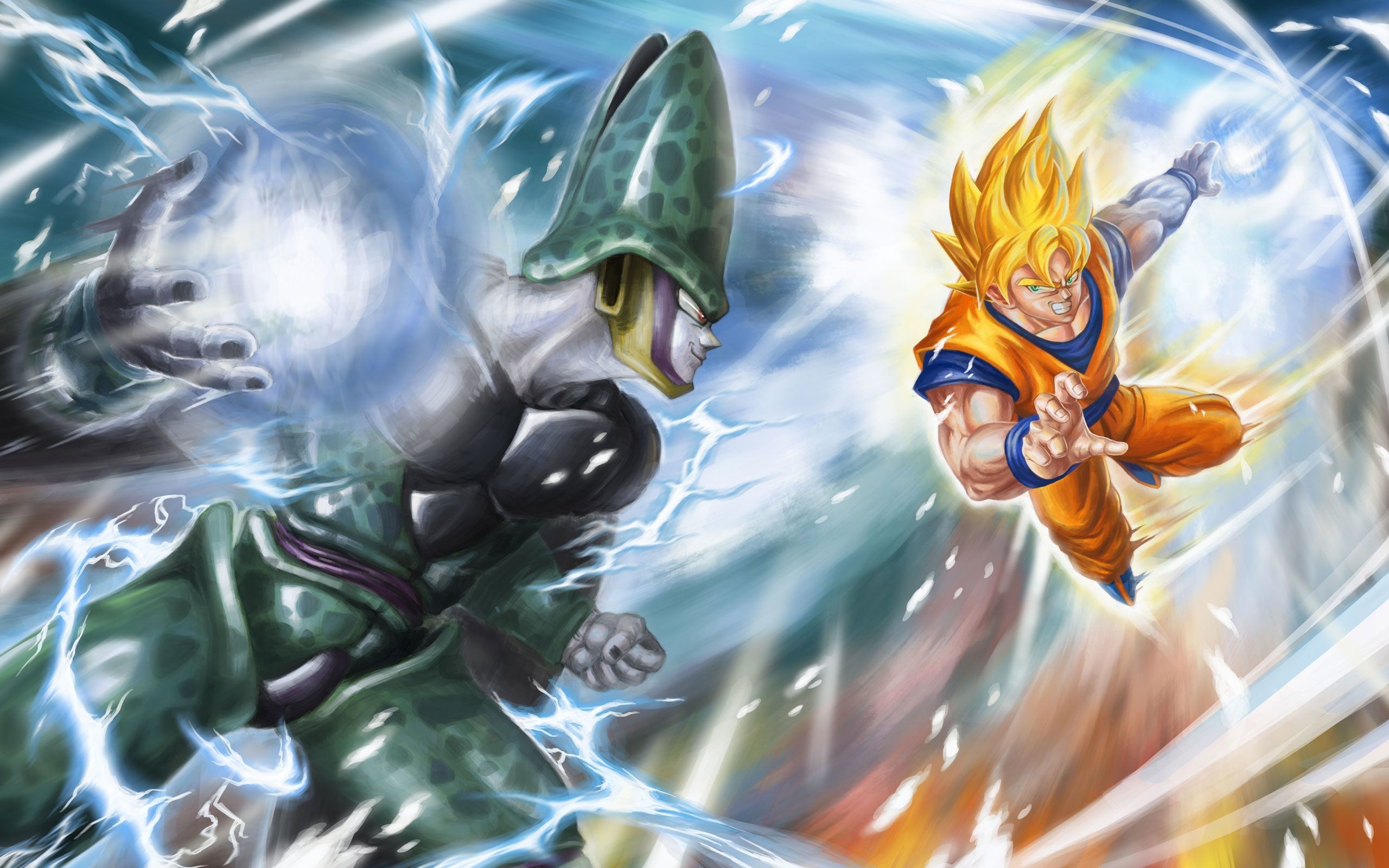 Goku vs Cell, Dragon Ball Z, 2560x1600 2K+, Desktop