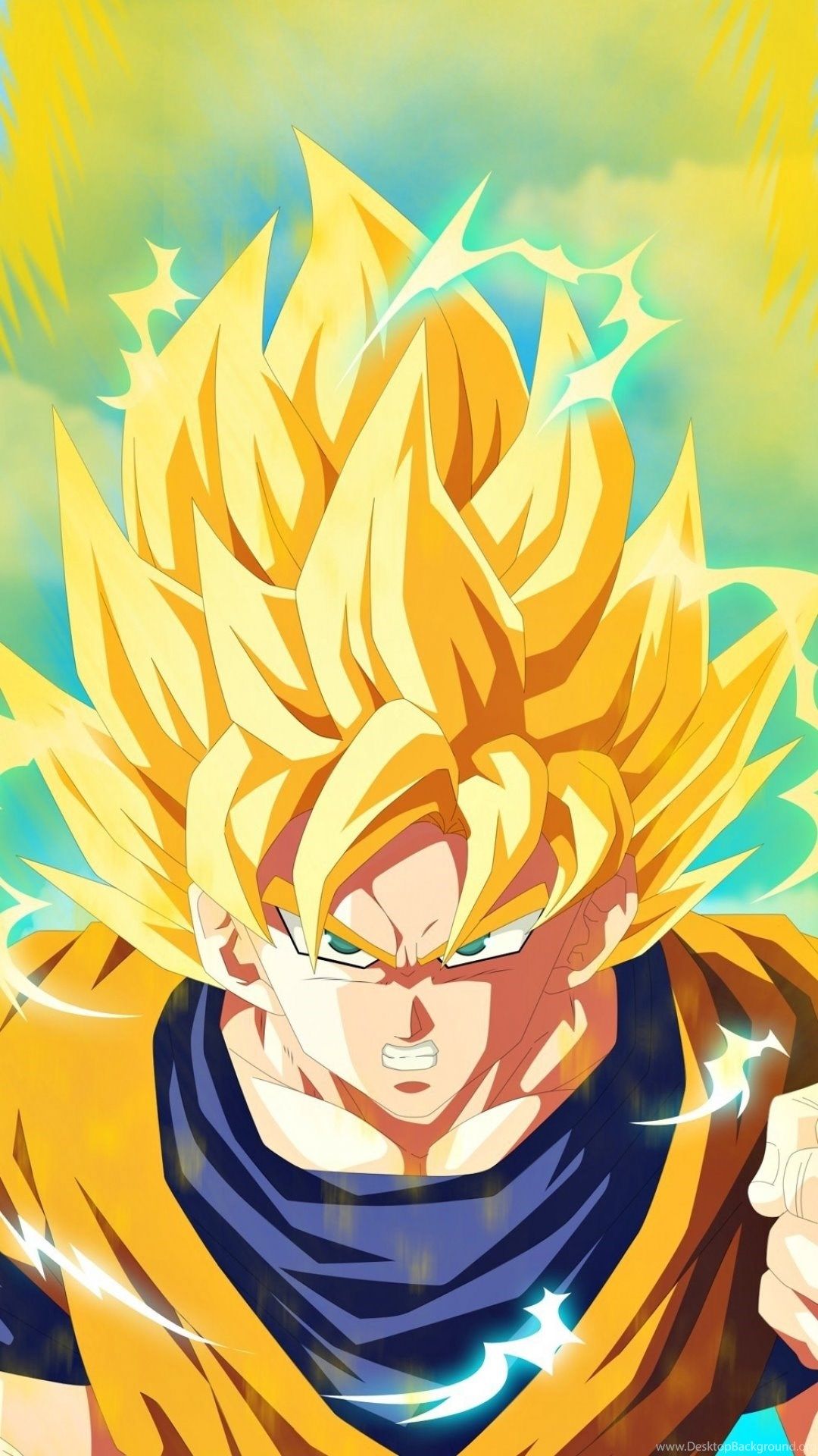 Goku Super Saiyan Dragon Ball Z, 1080x1920 Full HD Verticale, Smartphone