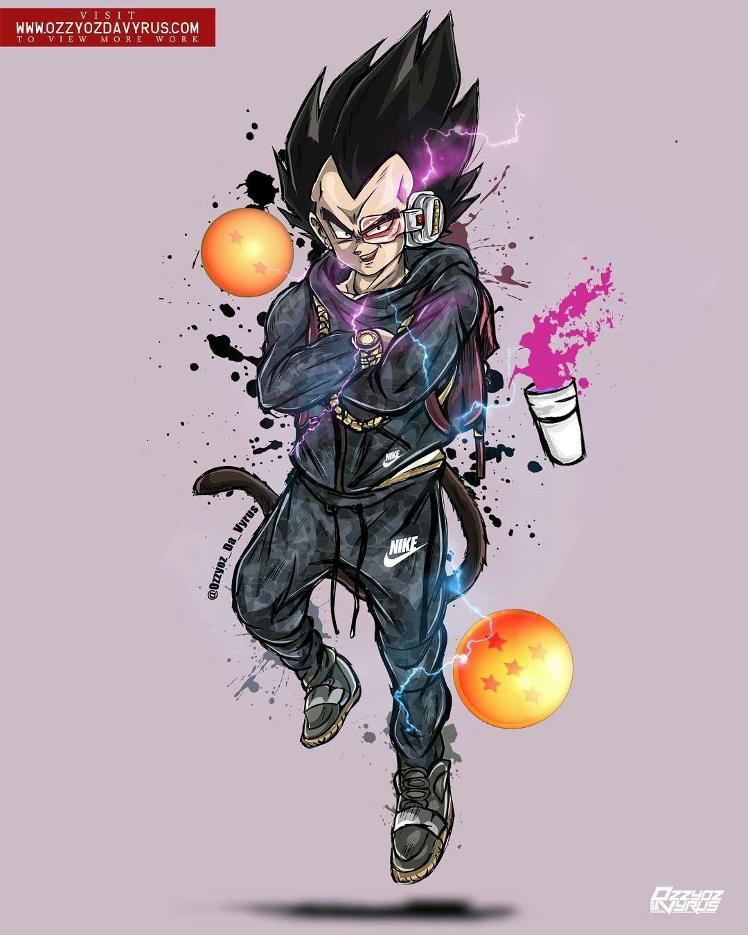 Vegeta stile streetwear Nike, Principe dei Saiyan, 1080x1350 Full HD Verticale, Smartphone