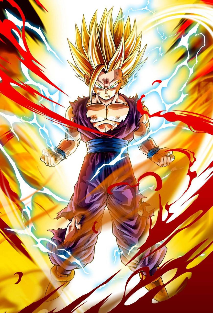 Gohan Super Saiyan Dragon Ball Z, anime di Akira Toriyama, 871x1280 Verticale, Telefono