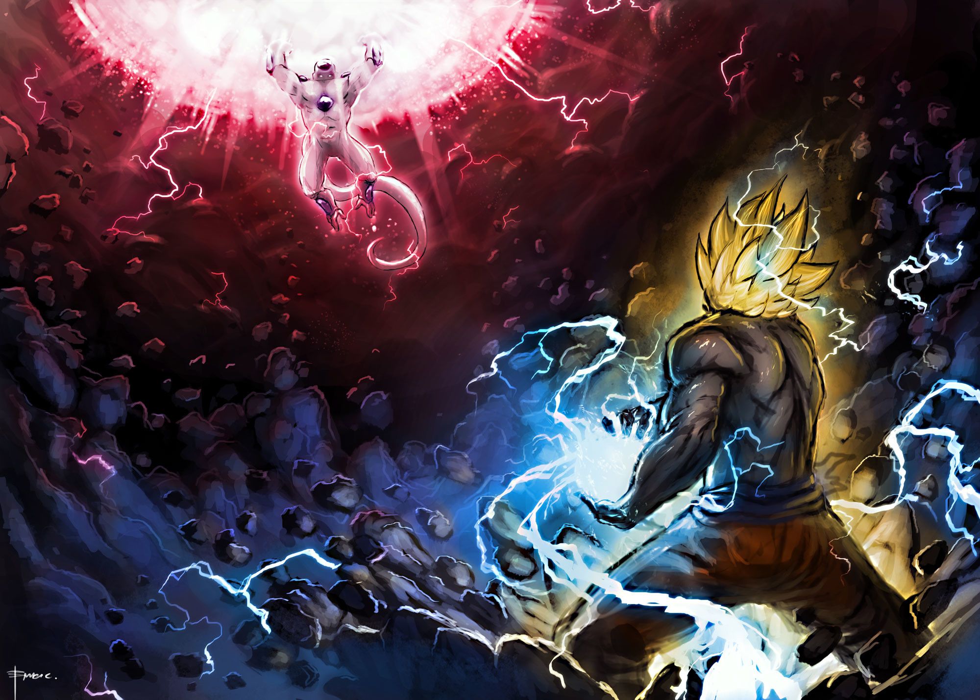 Goku Super Saiyan contro Freezer, Dragon Ball, 2000x1429 2K, PC