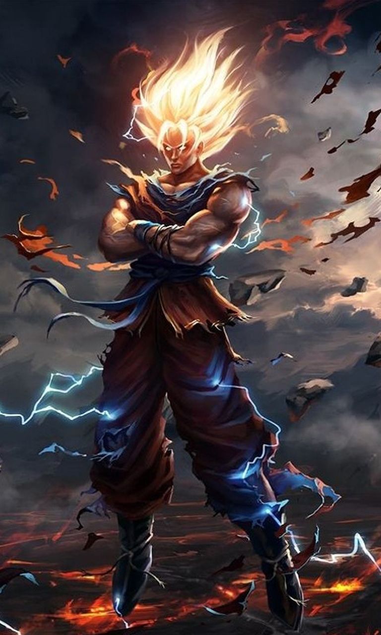 Goku Super Saiyan Dragon Ball Z, 768x1280 Verticale, Android