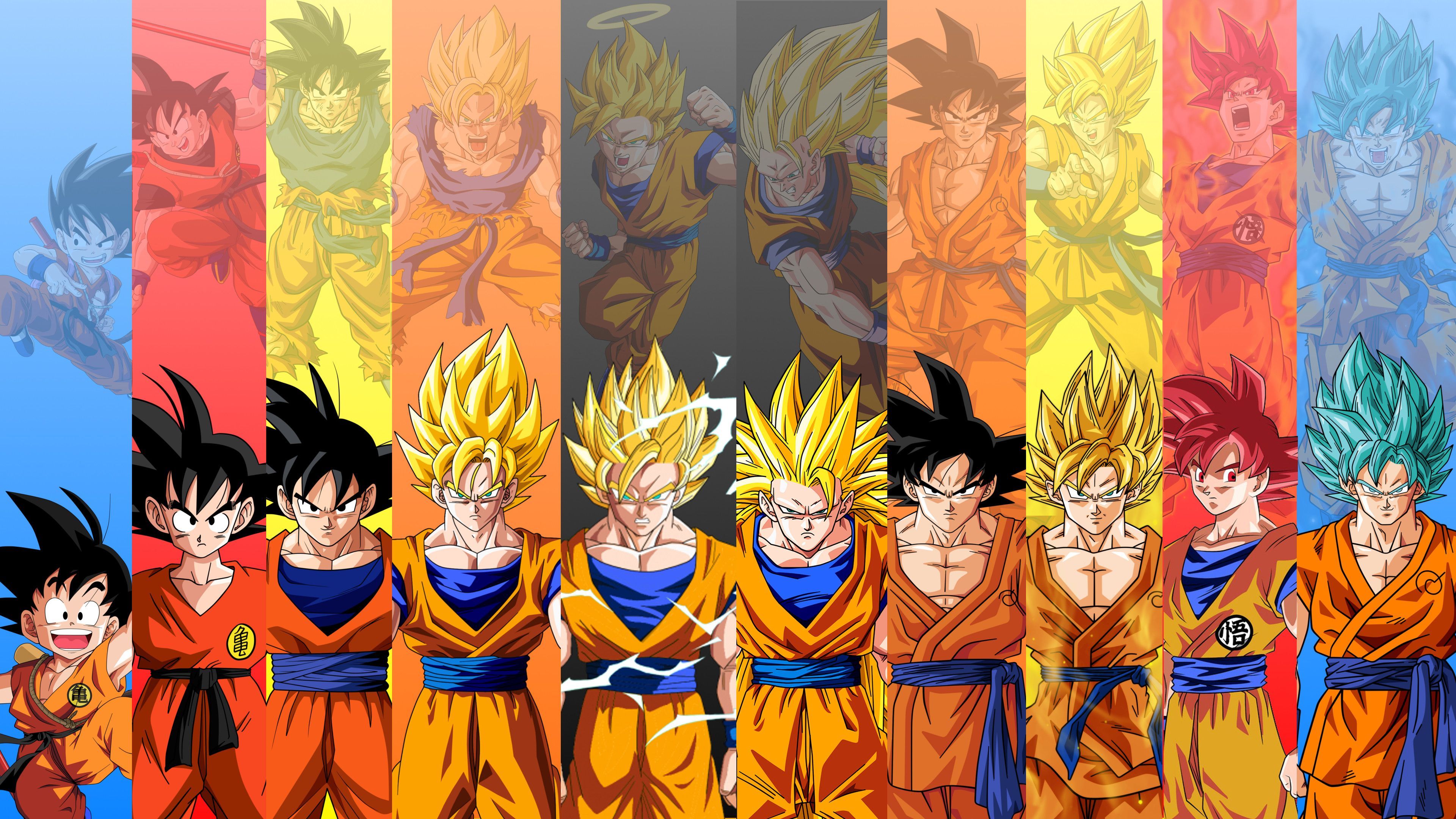 Goku forme Super Saiyan multiple, 3840x2160 4K, Desktop 4K