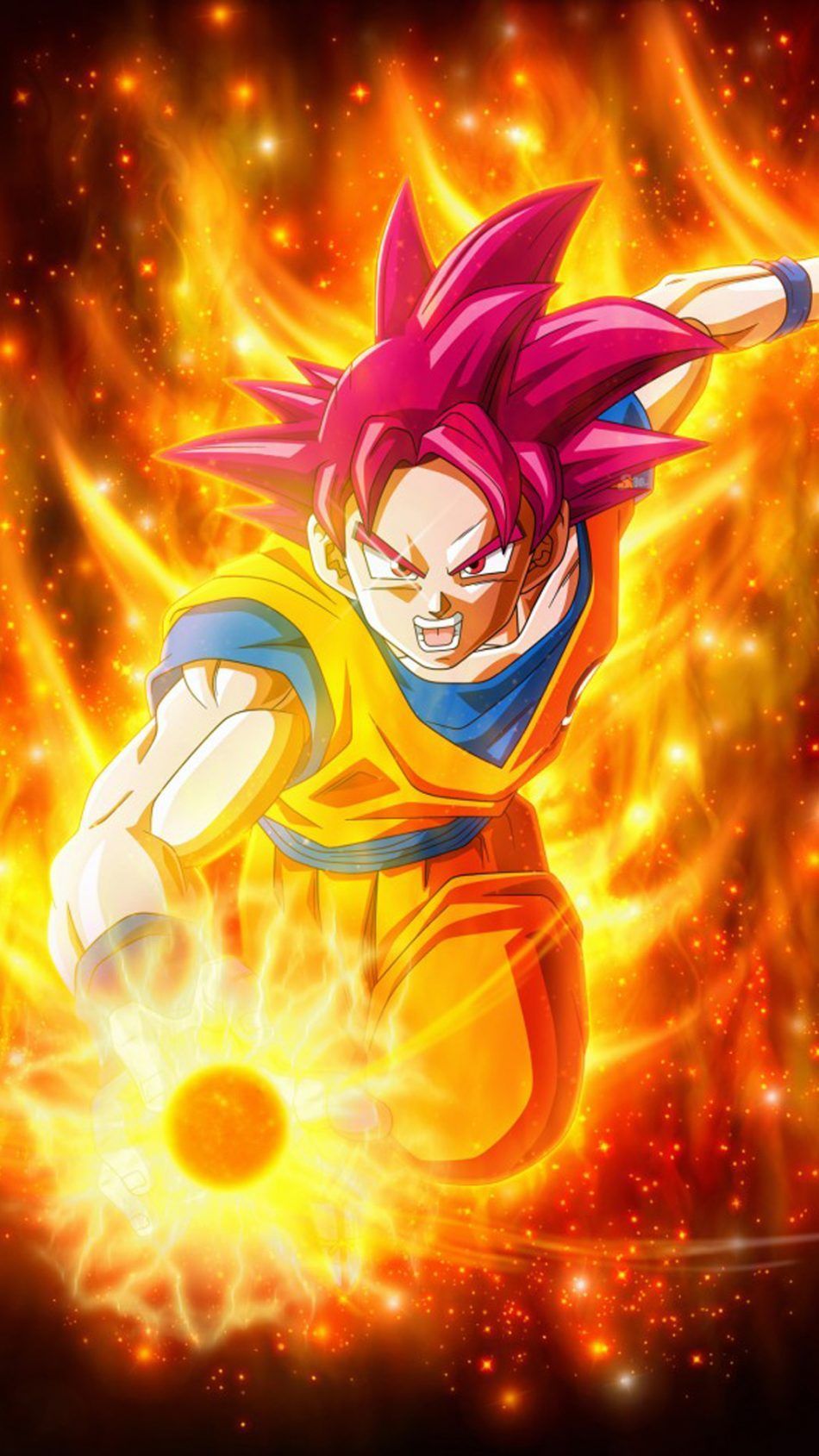 Goku Super Saiyan God, Dragon Ball, 950x1689 Full HD Verticale, iPhone