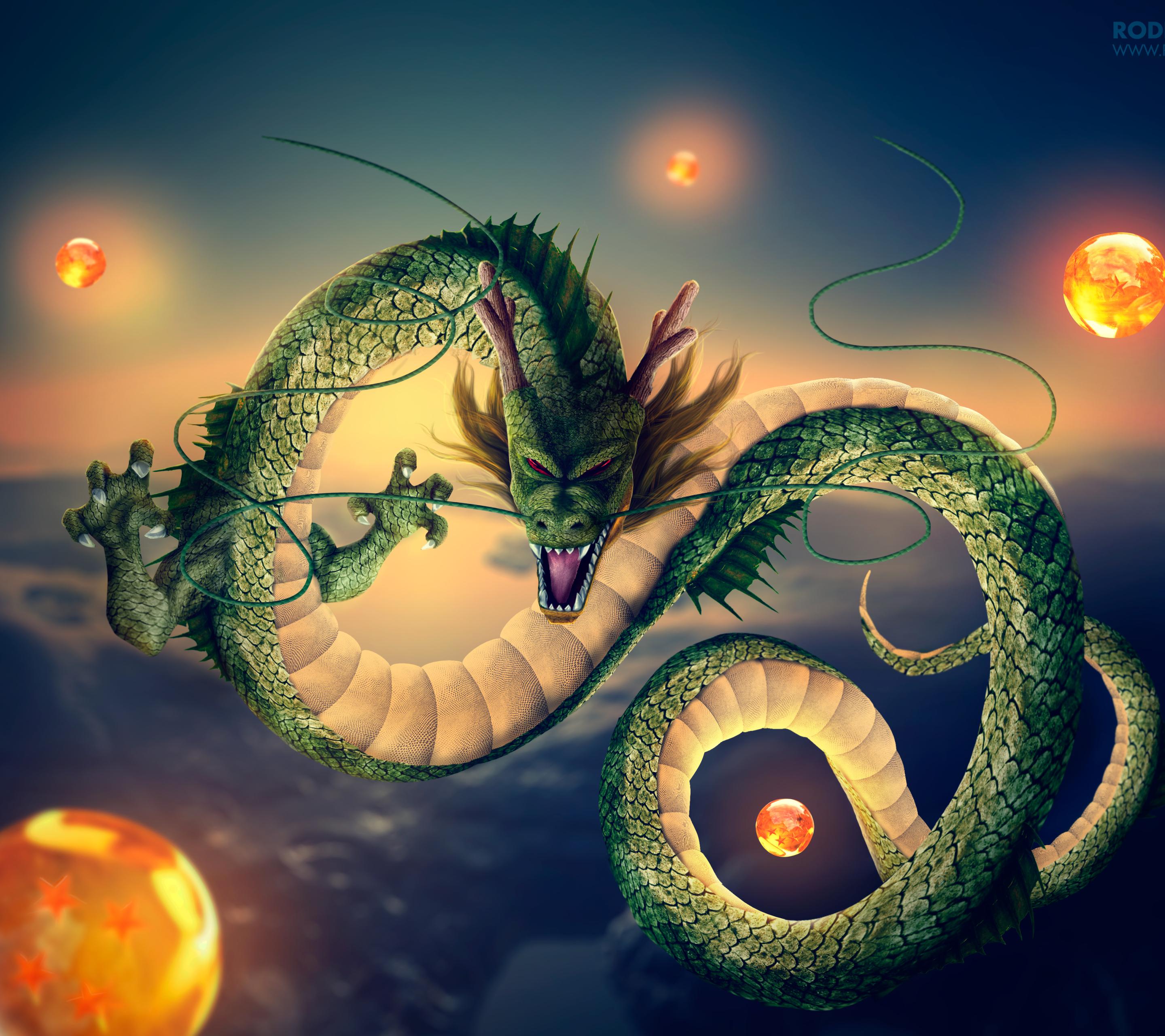 Shenron drago verde sfere, 2880x2560 2K+, Desktop