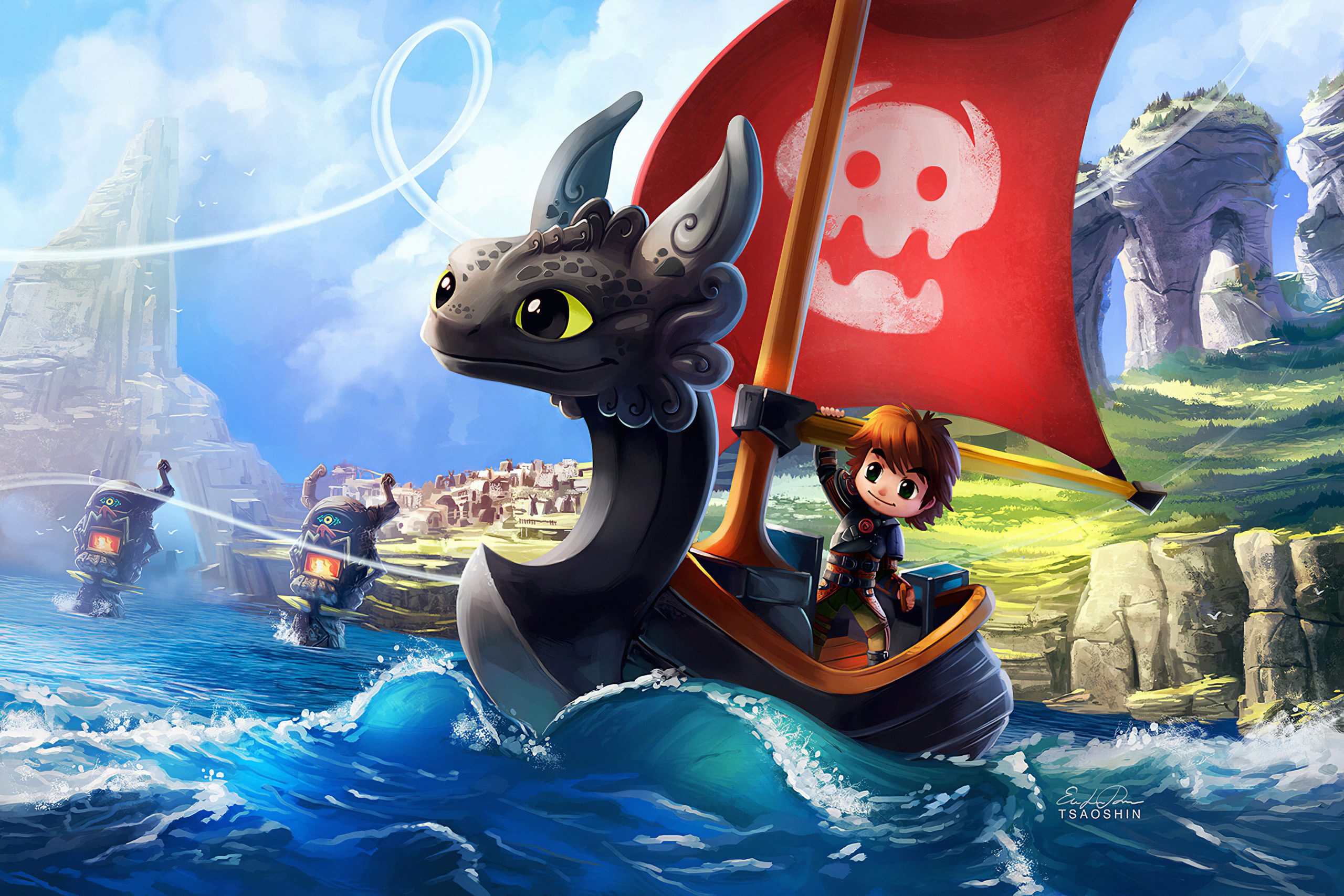 Sdentato e Hiccup chibi, 2560x1707 WQXGA, Laptop