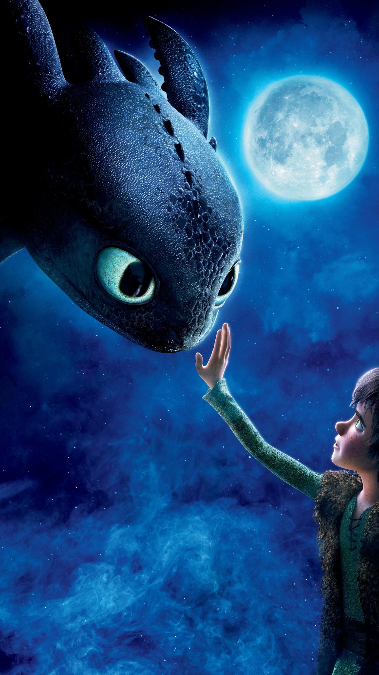 Sdentato e Hiccup, luna, 1536x2732 Full HD Verticale, iPhone