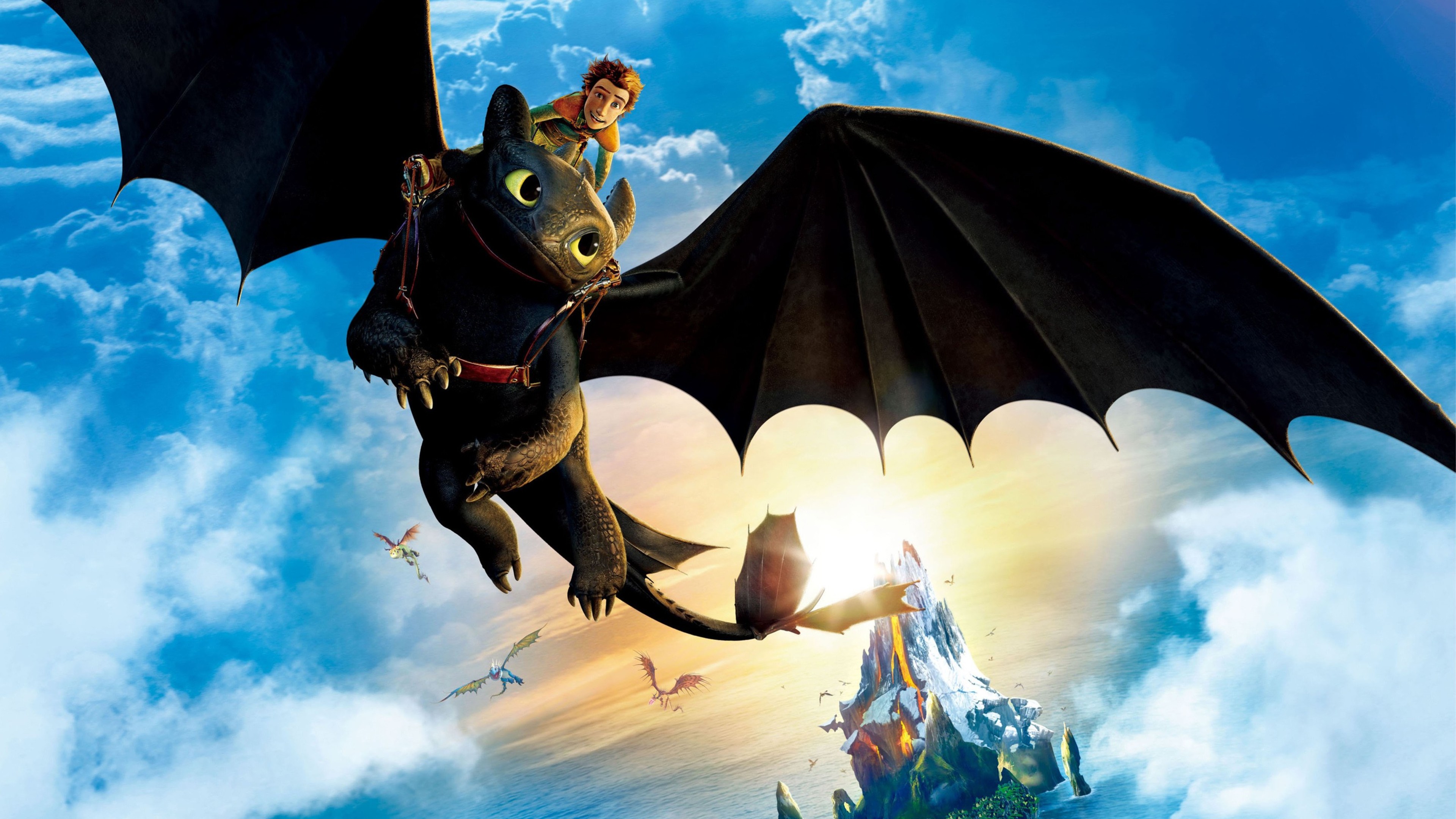 Dragon Trainer Sdentato cielo, 3840x2160 4K, Desktop 4K
