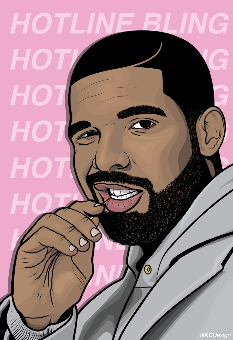 Drake cartoon Hotline Bling, 780x1140 Verticale, Telefono