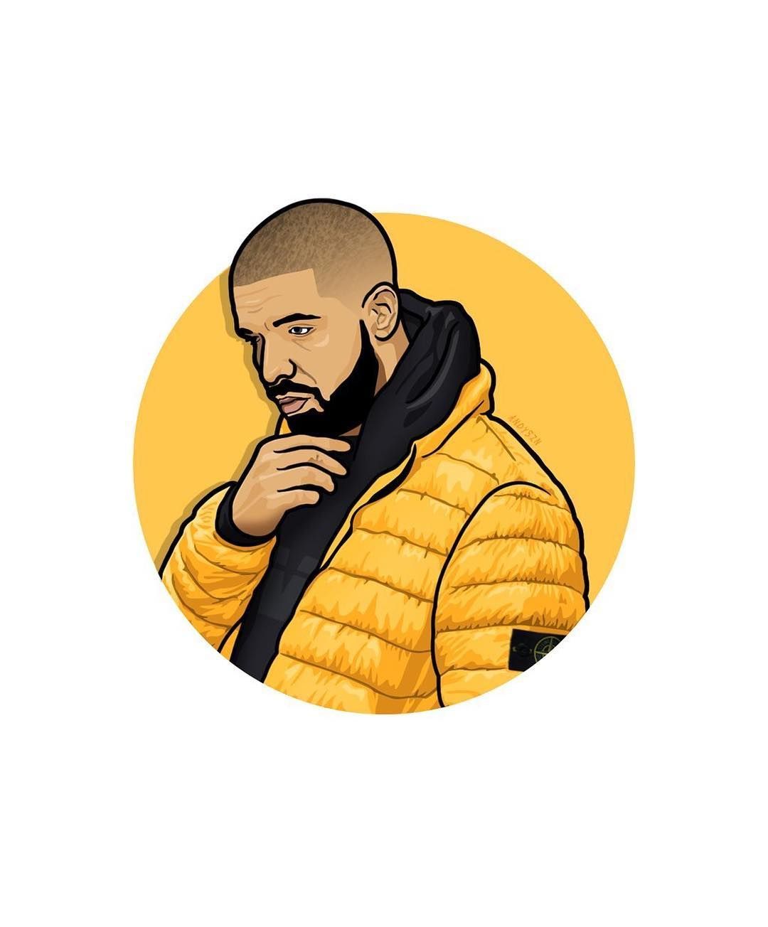 Drake cartoon giacca gialla, 1080x1304 Full HD Verticale, iPhone