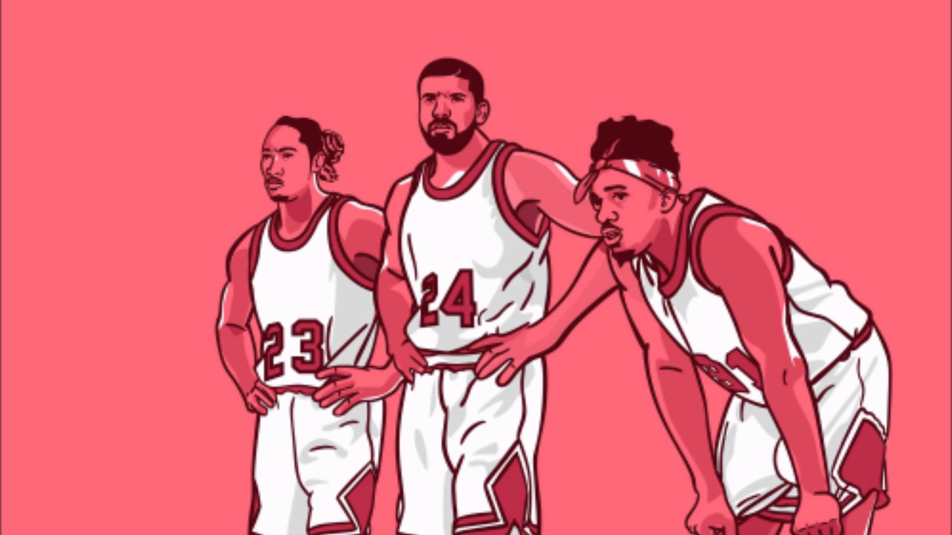 Drake cartoon giocatori basket, 1920x1080 Full HD, Desktop