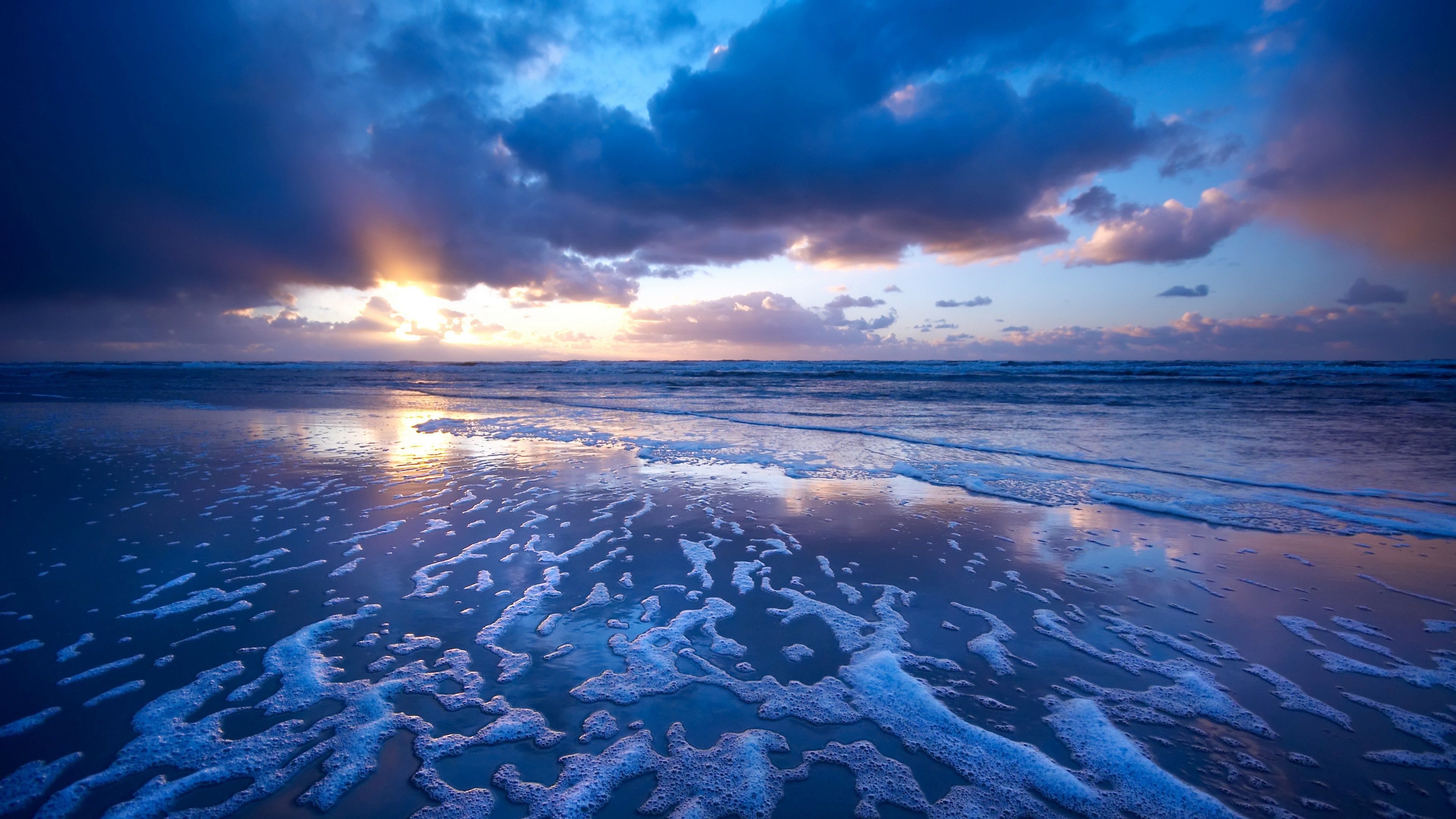 Cielo drammatico su spiaggia, 3840x2160 UHD, PC 4K