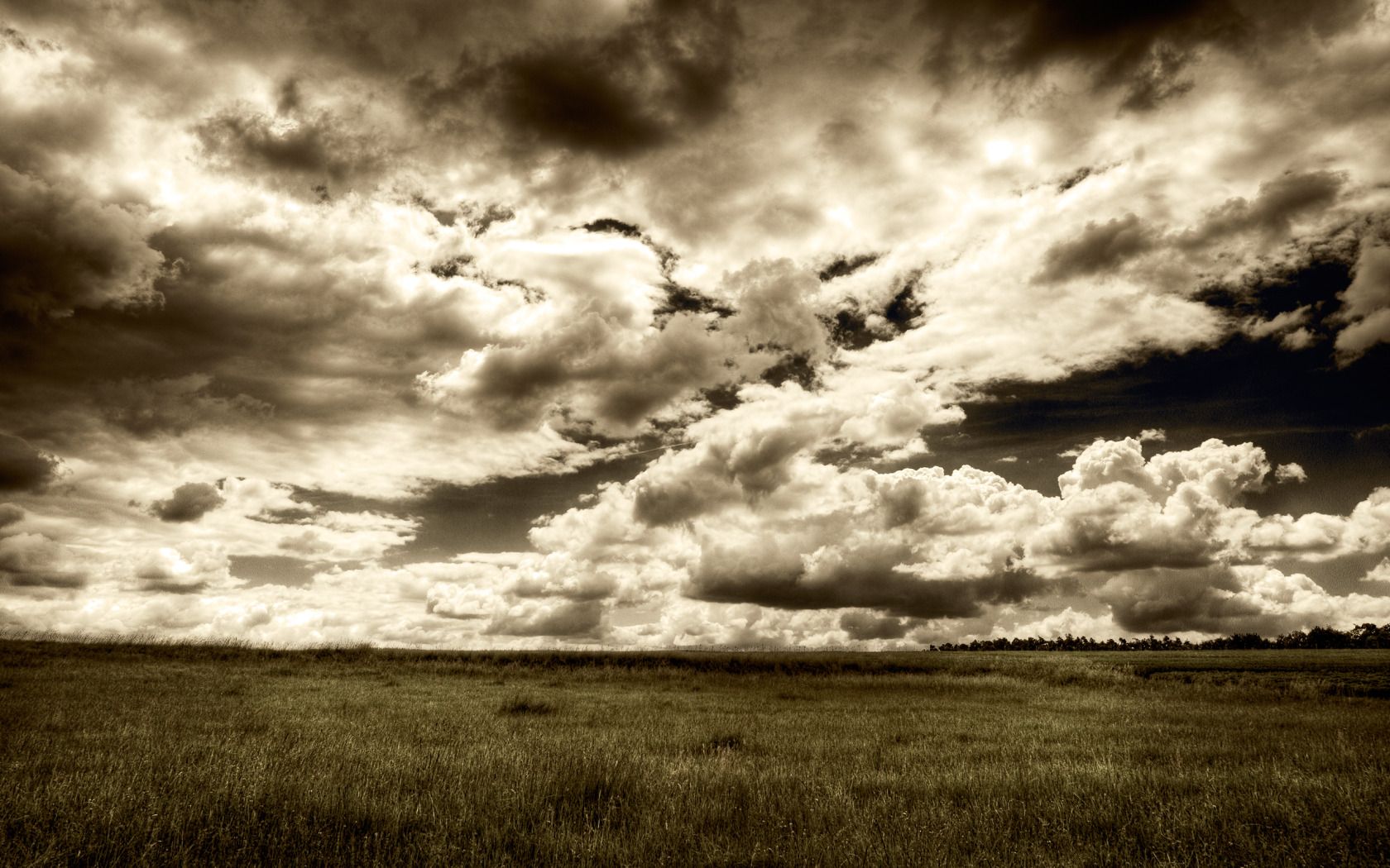 Cielo drammatico su campo, 1680x1050 900p, Desktop