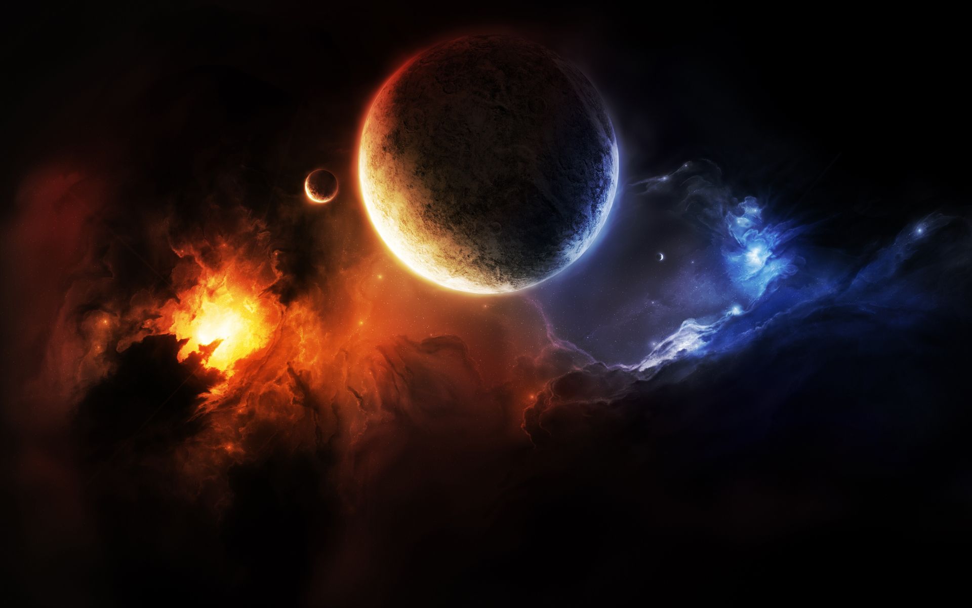 Pianeta tra nebulose spaziali, 1920x1200 WUXGA, Laptop