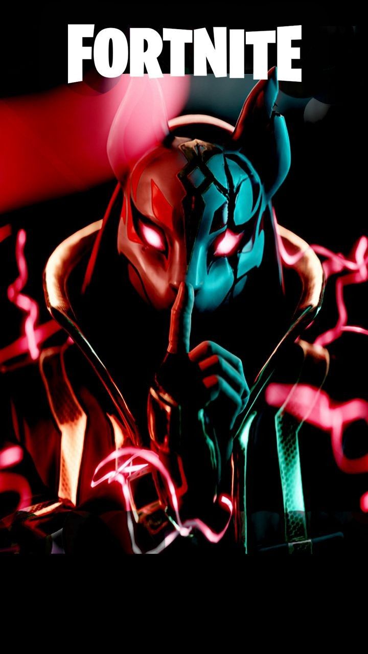 Personaggio mascherato Fortnite neon, 720x1280 Verticale, Android