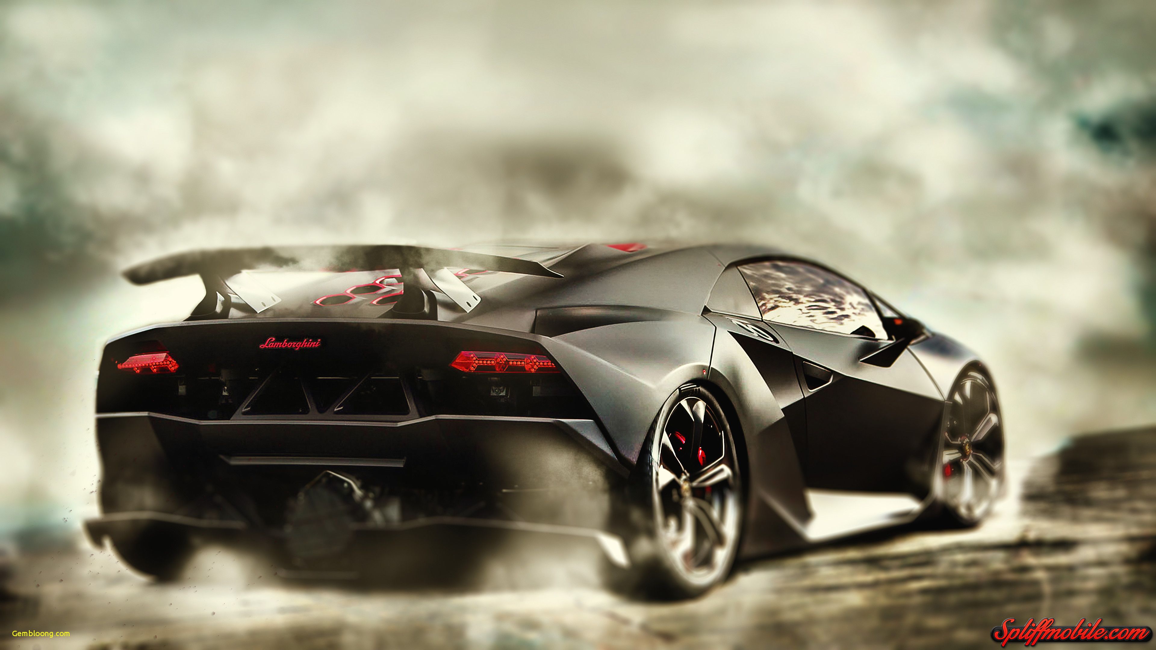 Lamborghini nera sportiva drift, Sant'Agata Bolognese, 3840x2160 Ultra HD, PC