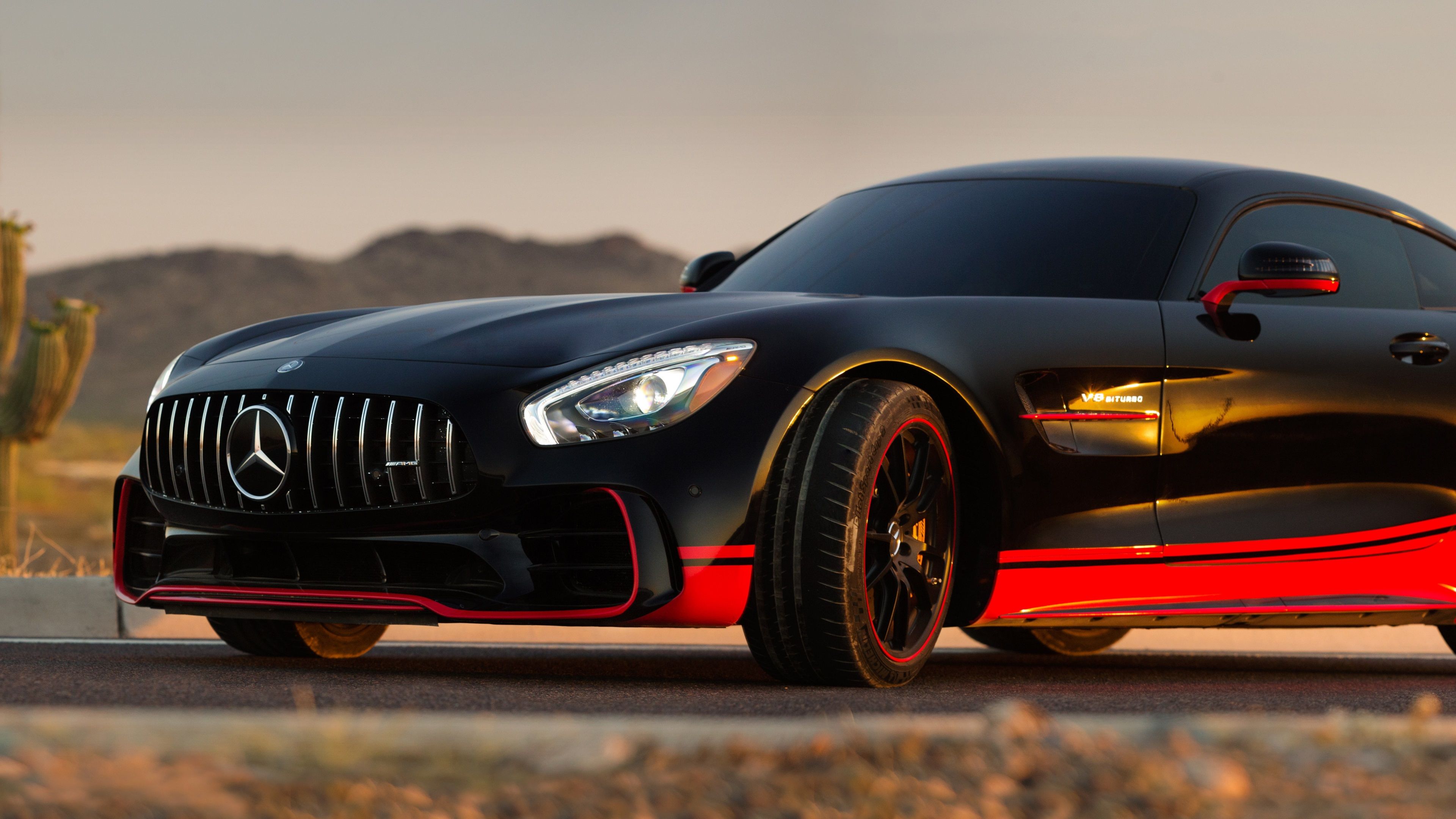Mercedes-AMG GT nero deserto, 3840x2160 4K Ultra HD, Desktop