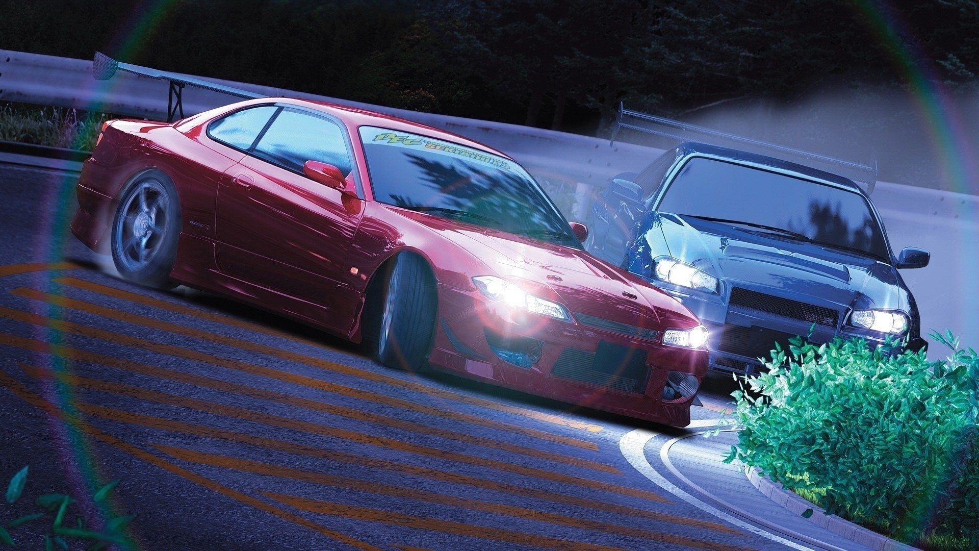 Auto drift rossa notturna, 1920x1080 1080p, PC