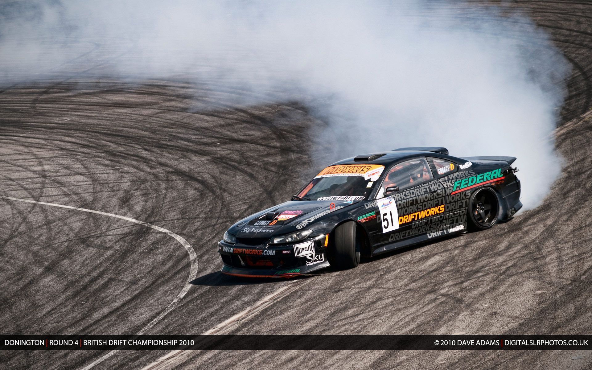 Auto drift nera fumo, 1920x1200 Full HD+ WUXGA, Desktop