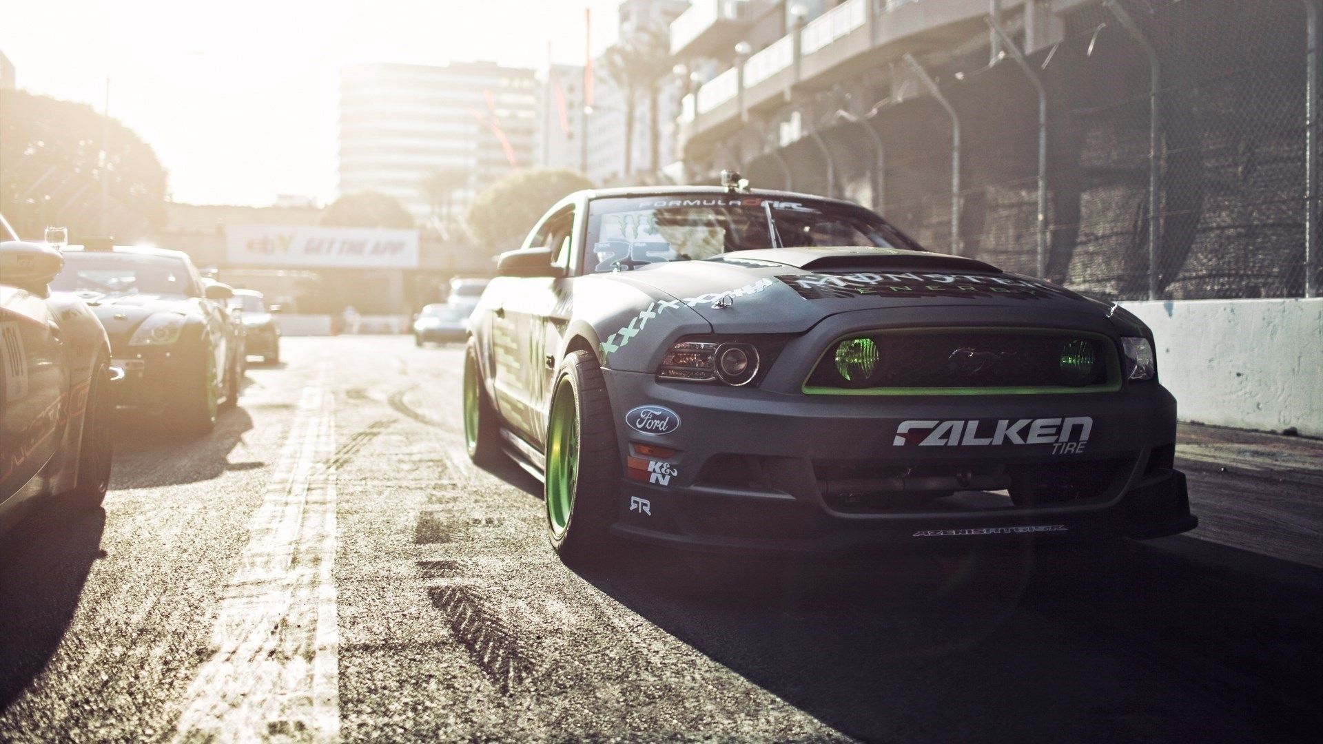 Ford Mustang drift car Falken, muscle car, 1920x1080 Full HD 1080p, Desktop