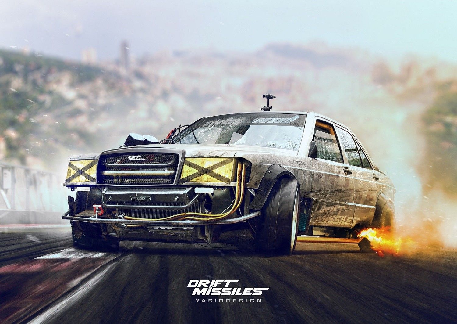 Auto da drift con fumo, 1500x1062 HD, PC Desktop