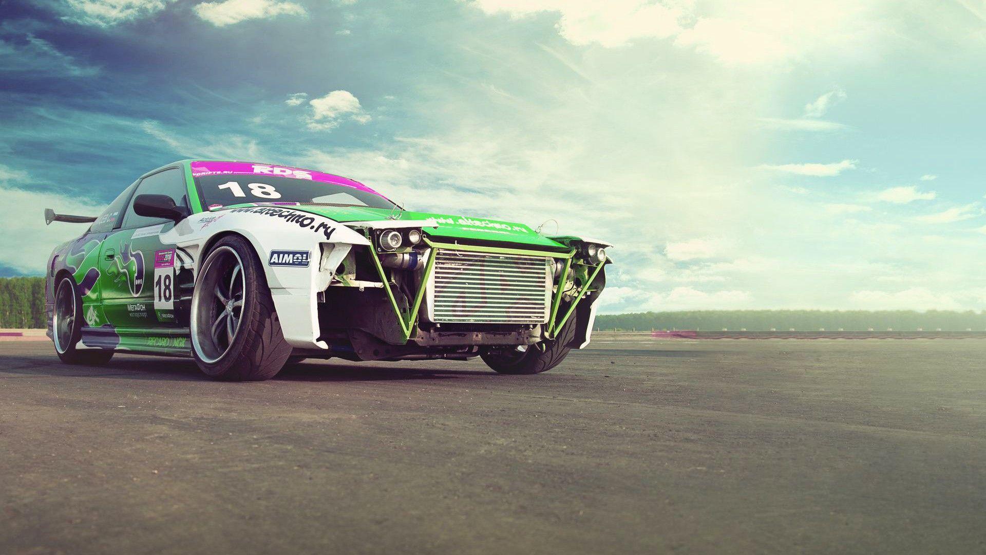 Auto da drift verde in pista, 1920x1080 1080p, PC