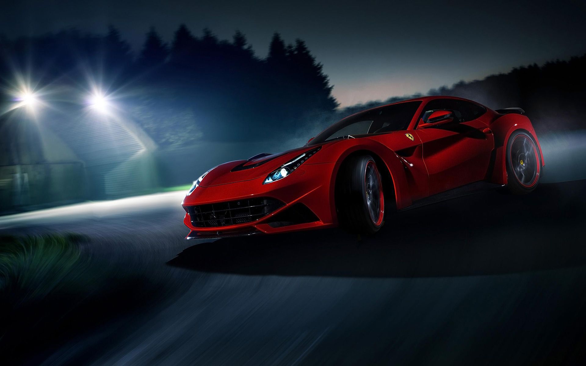 Ferrari rossa in drift notturno, Maranello, 1920x1200 Full HD+, Monitor Gaming
