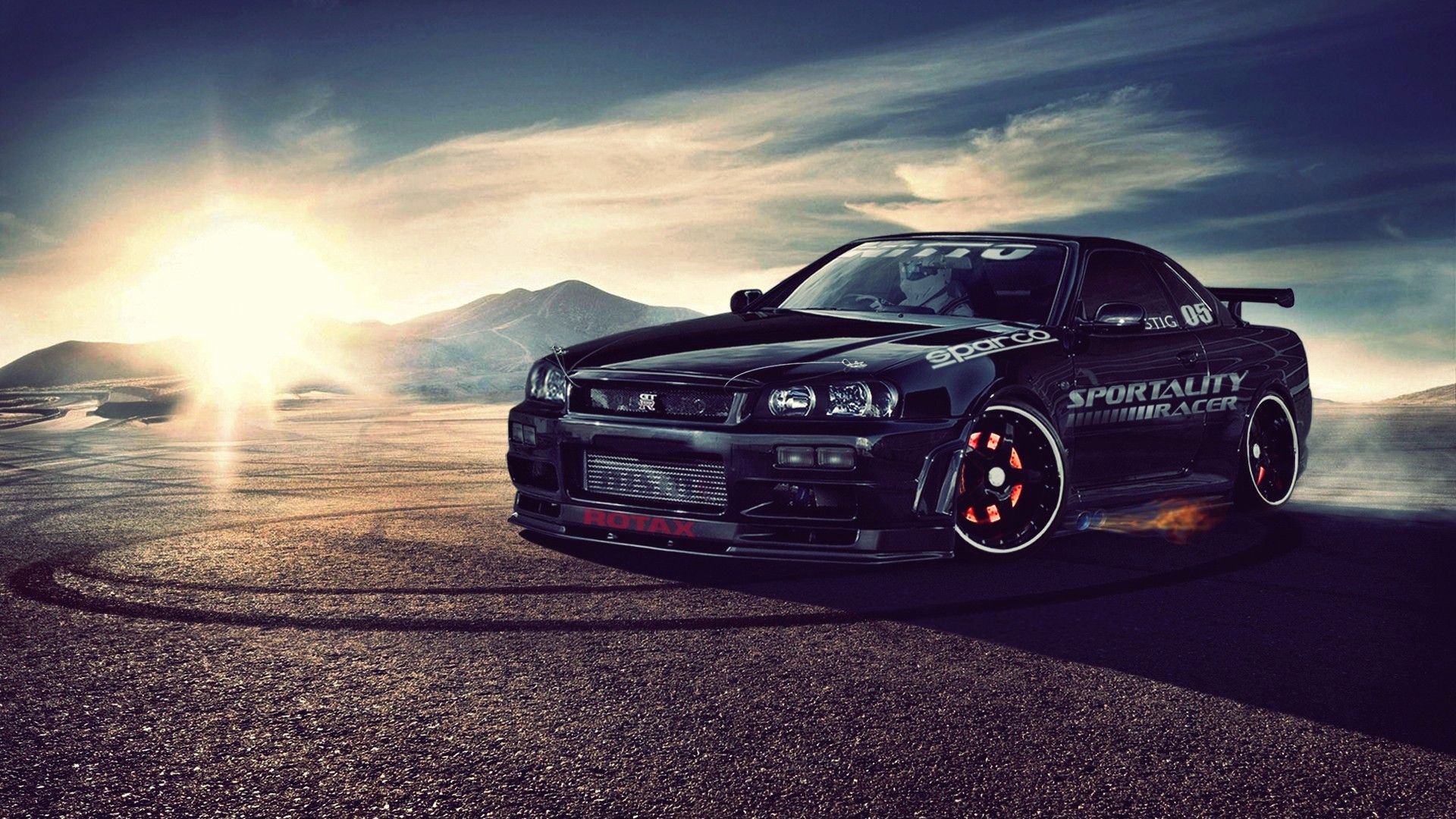 Nissan Skyline GT-R nera drift, 1920x1080 Full HD 1080p, PC Desktop