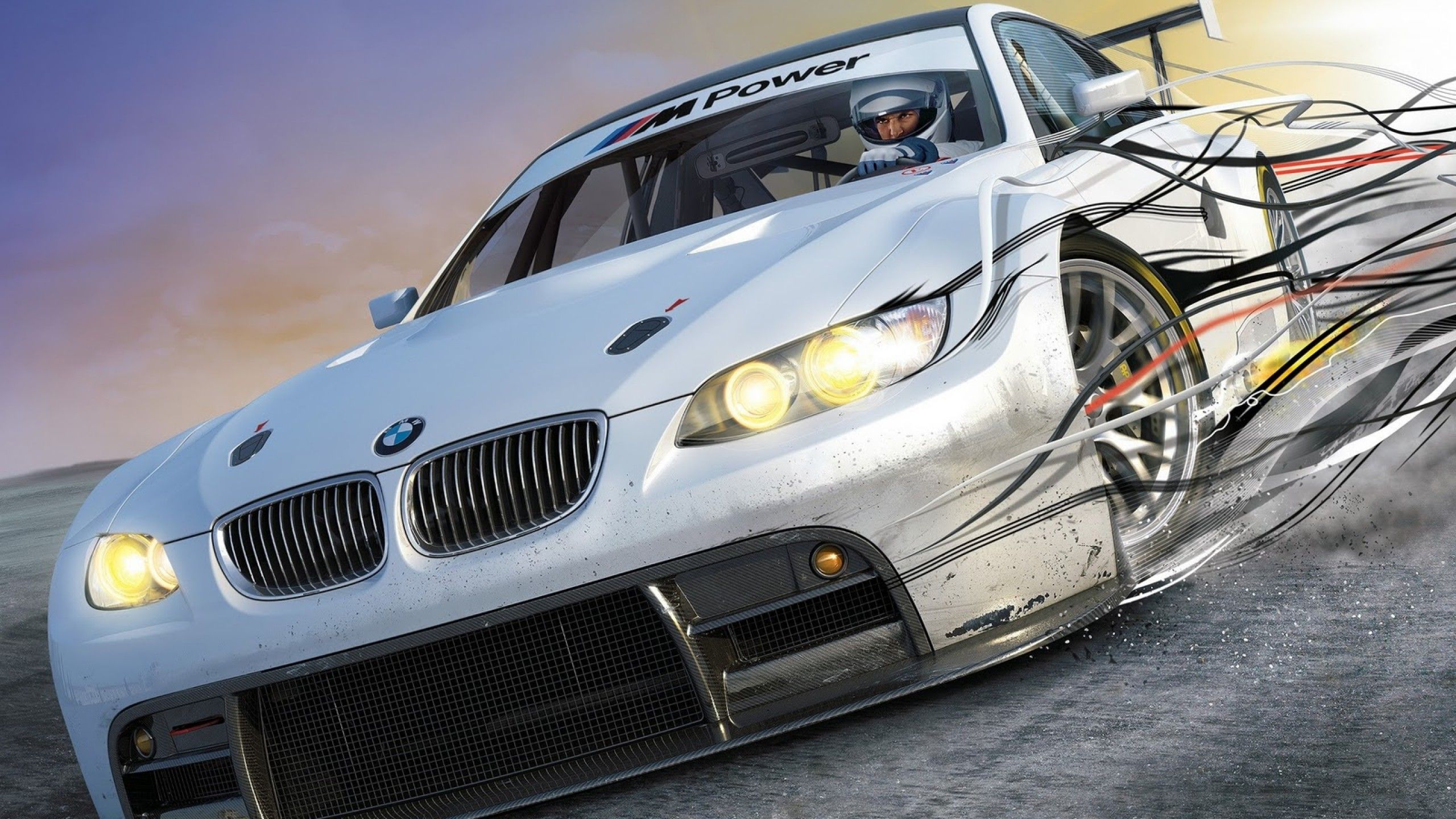 BMW auto da drift bianca, 2560x1440 2K, PC Desktop
