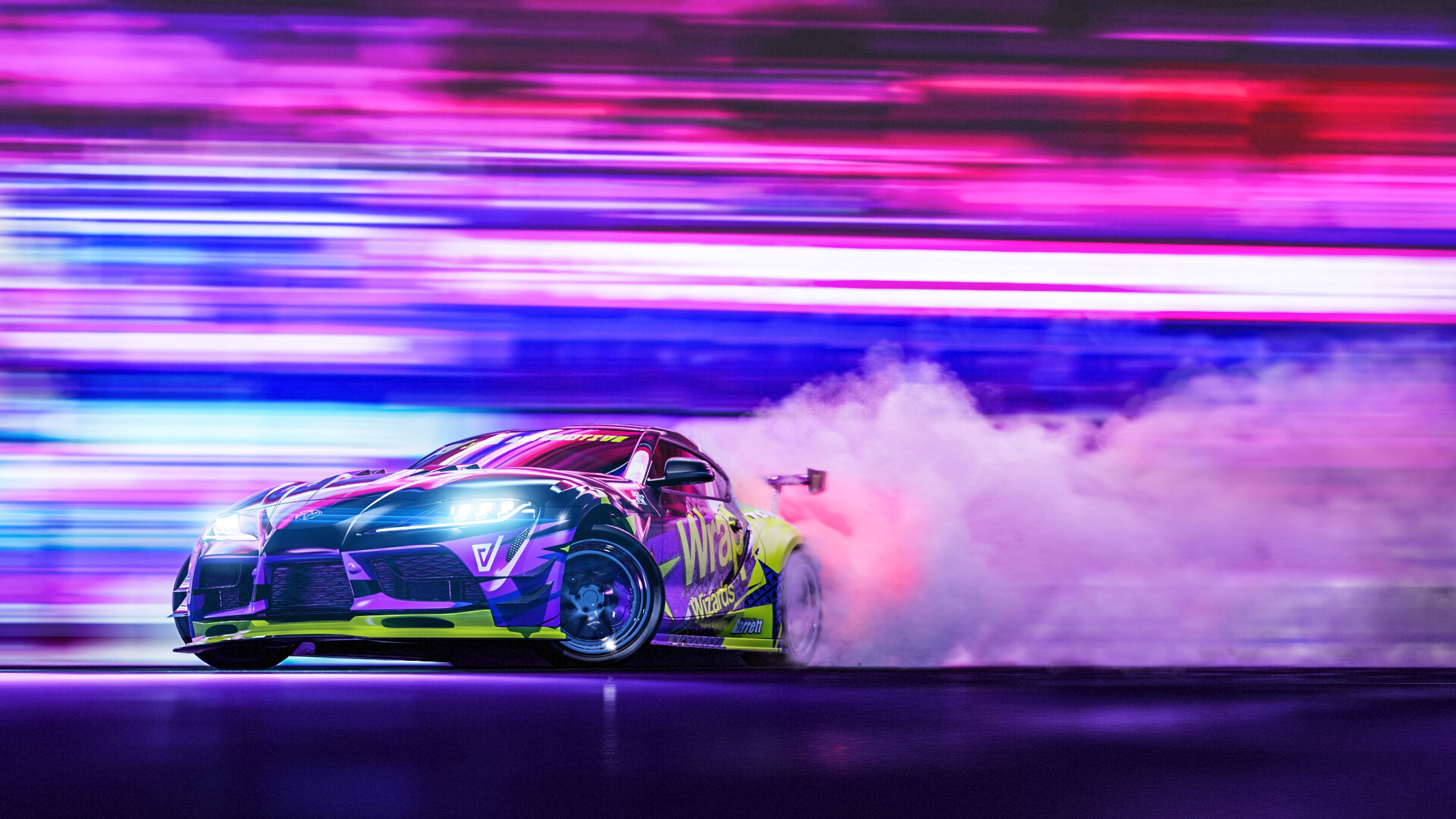 Auto sportiva in drift, 3840x2160 Ultra HD, 4K TV
