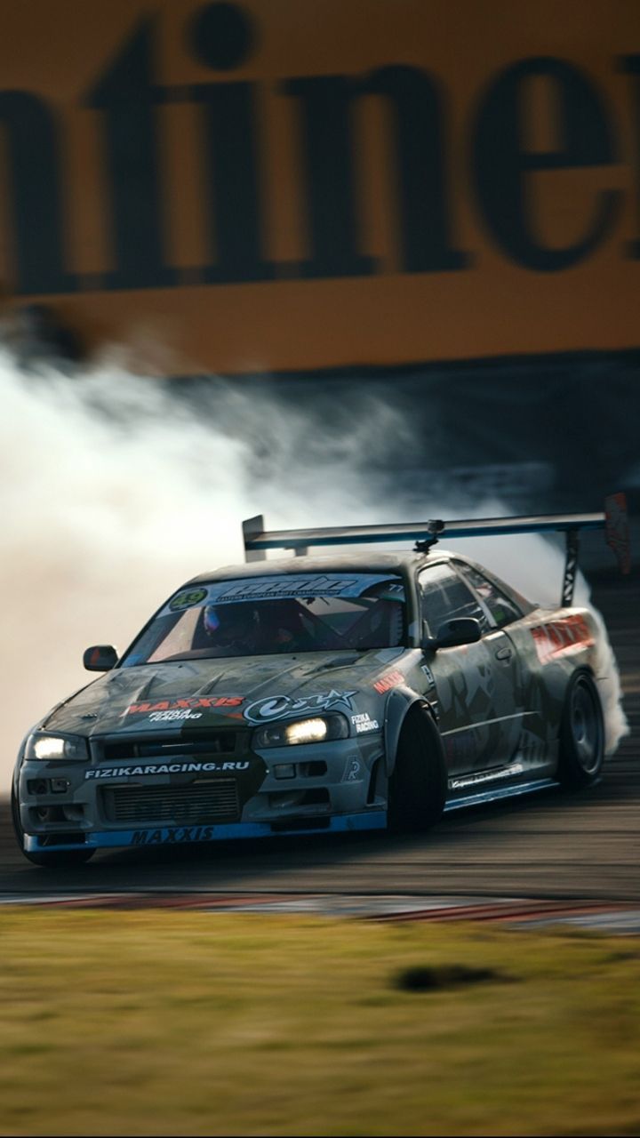Auto drift con fumo, 720x1280 Verticale, Telefono