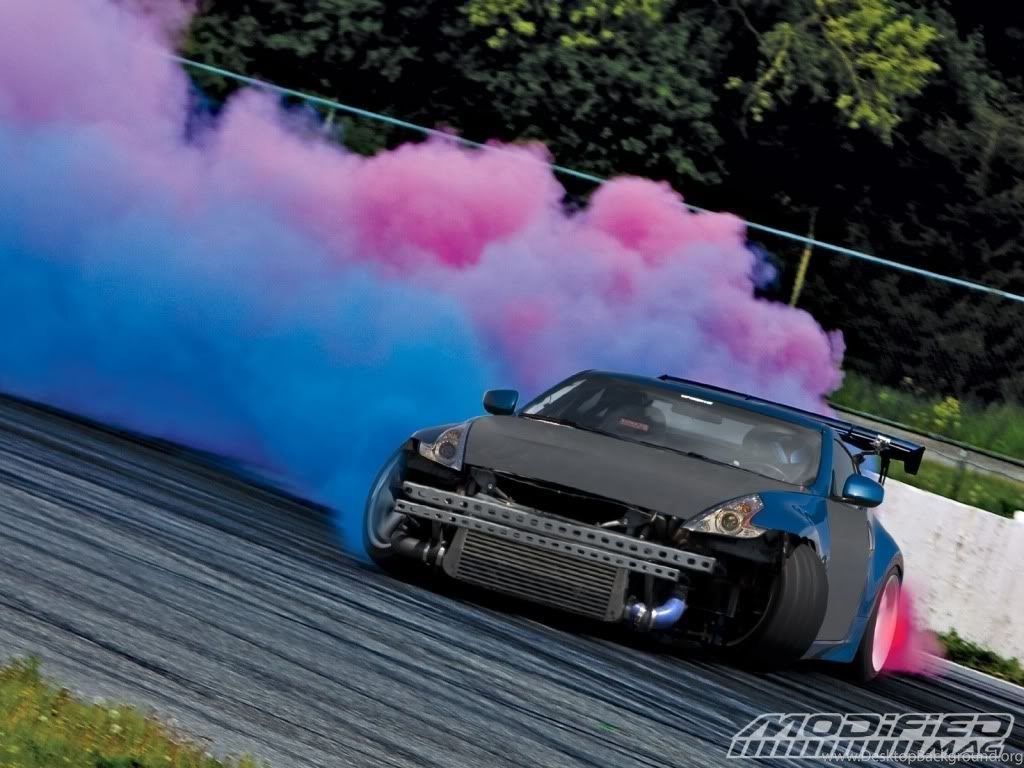 Nissan 370Z drift fumo colorato, 1024x768 HD, Desktop