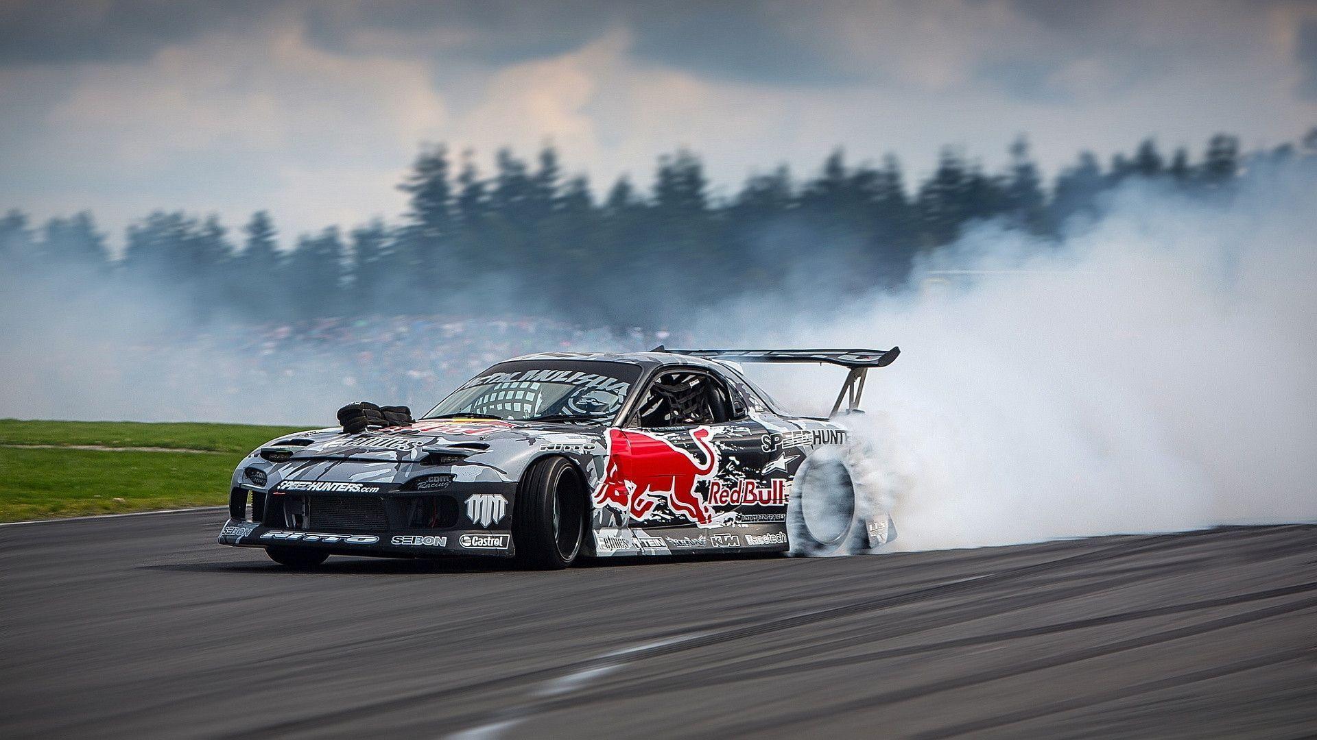 Auto drift Red Bull fumo, 1920x1080 Full HD, PC Desktop