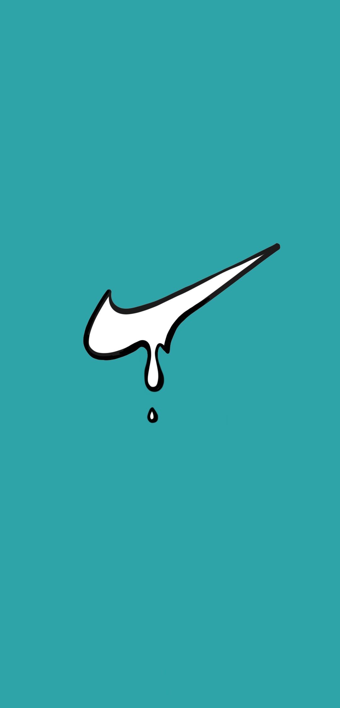 Logo Nike gocciolante teal, swoosh, 1080x2250 Full HD Verticale, Smartphone