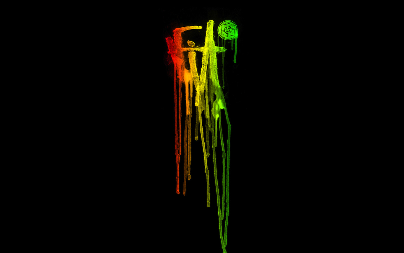Logo Fit gocciolante colori rasta, 1366x854 HD, Desktop