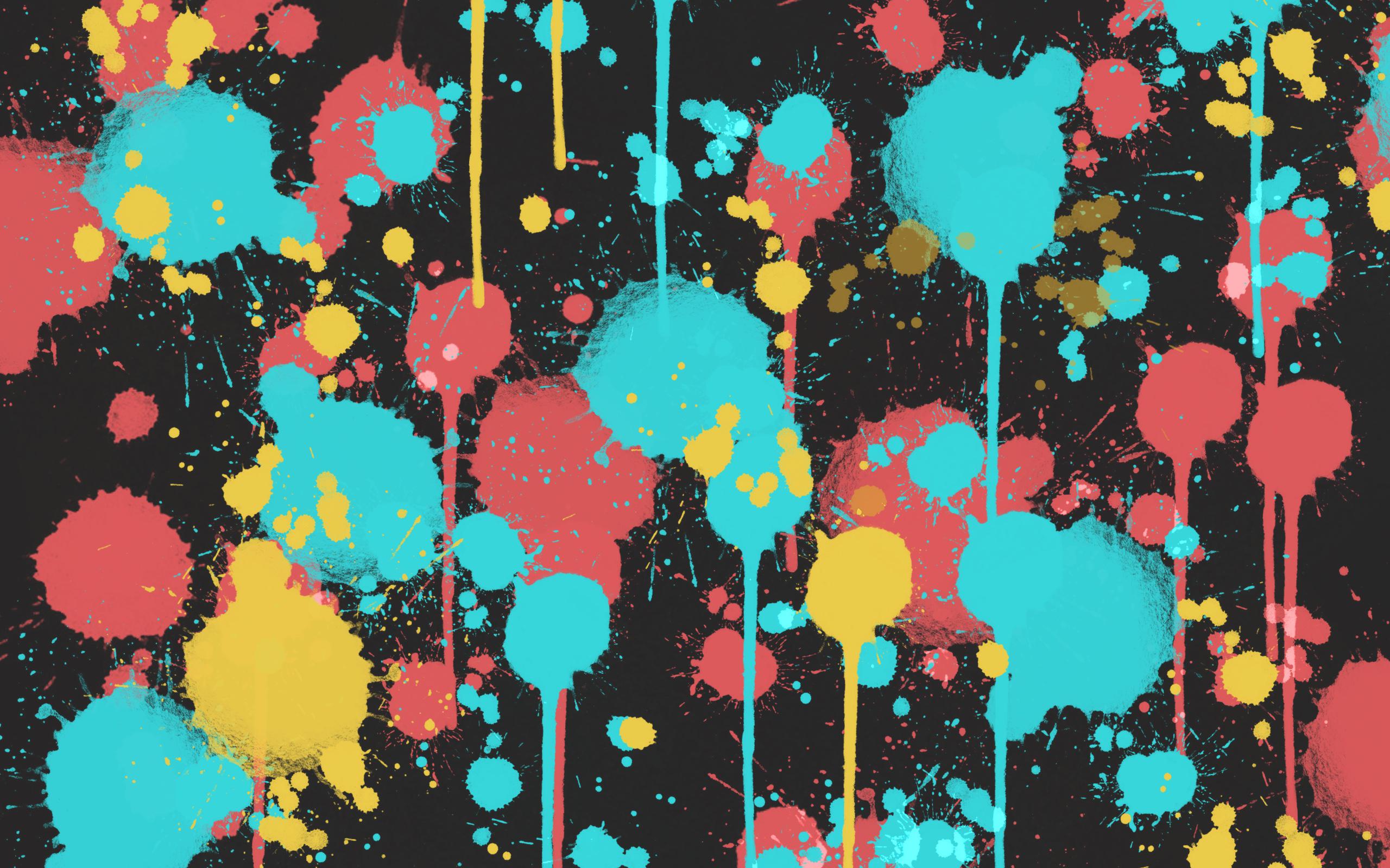 Schizzi di vernice colorata gocciolante, 2560x1600 2K, Desktop
