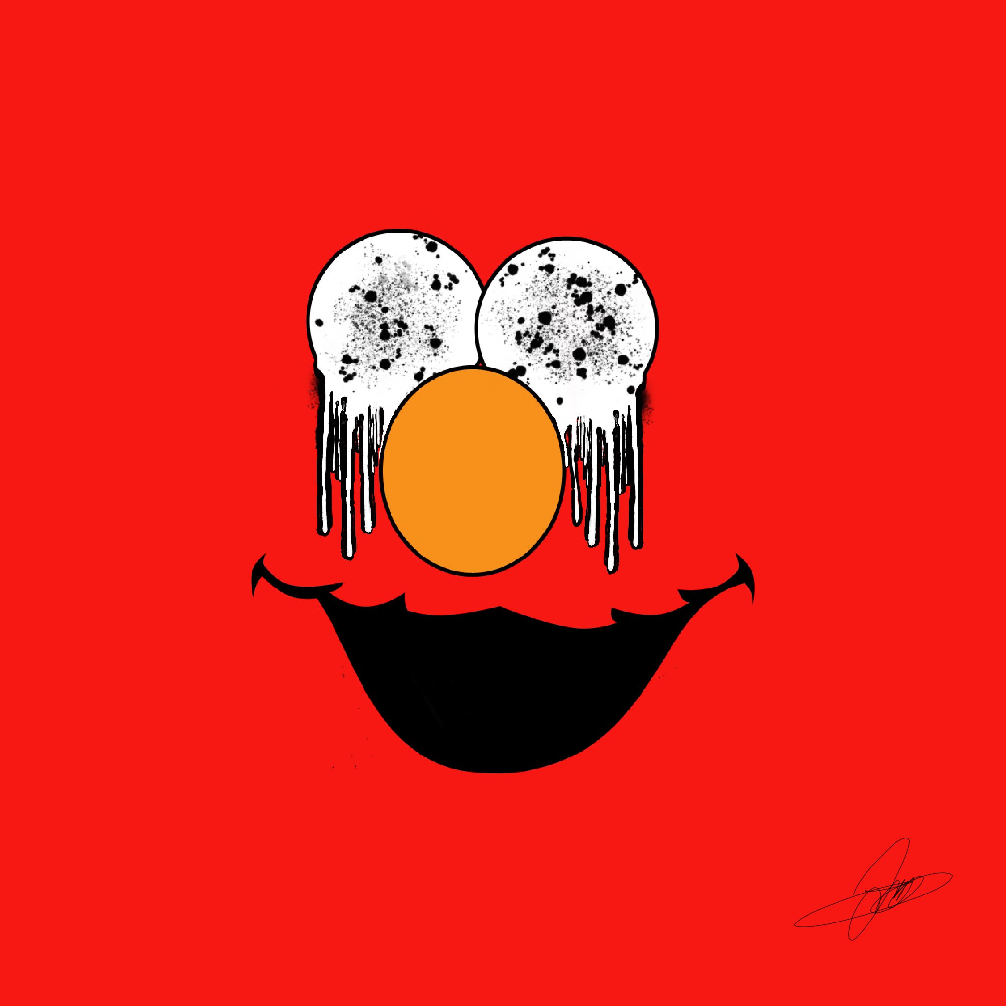 Elmo faccia sgocciolante rosso, 2048x2048 alta risoluzione, Desktop