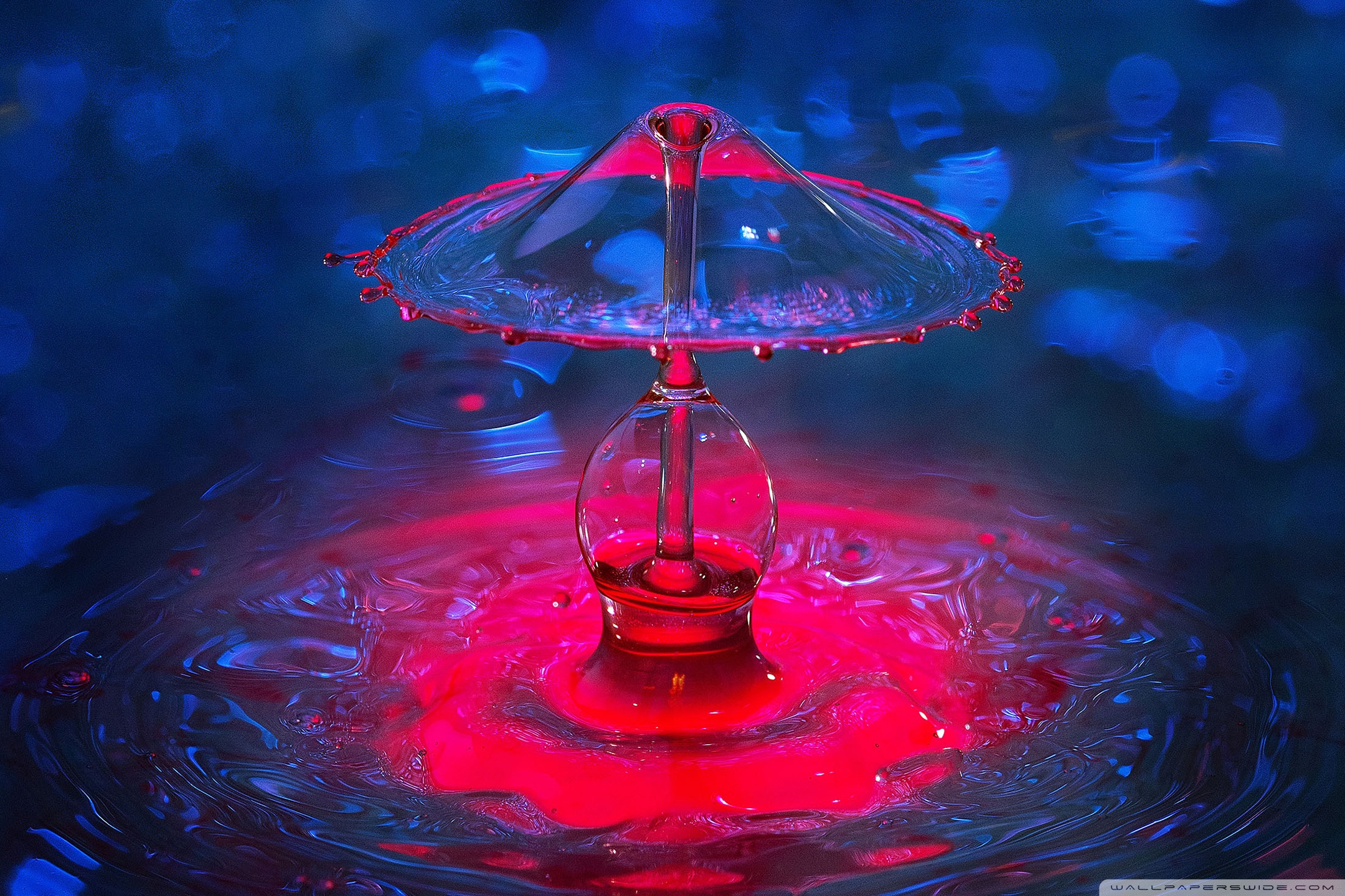 Goccia d'acqua rossa e blu, 2160x1440 Hi-Res, Desktop