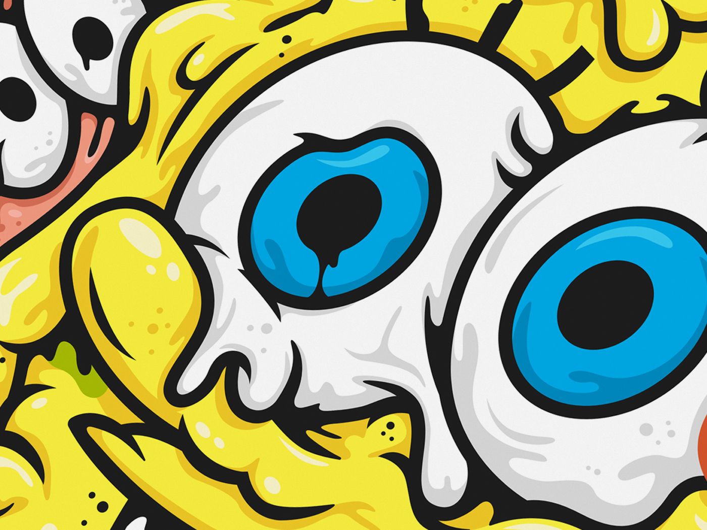 Spongebob effetto drippy giallo, 1400x1050 720p, Laptop