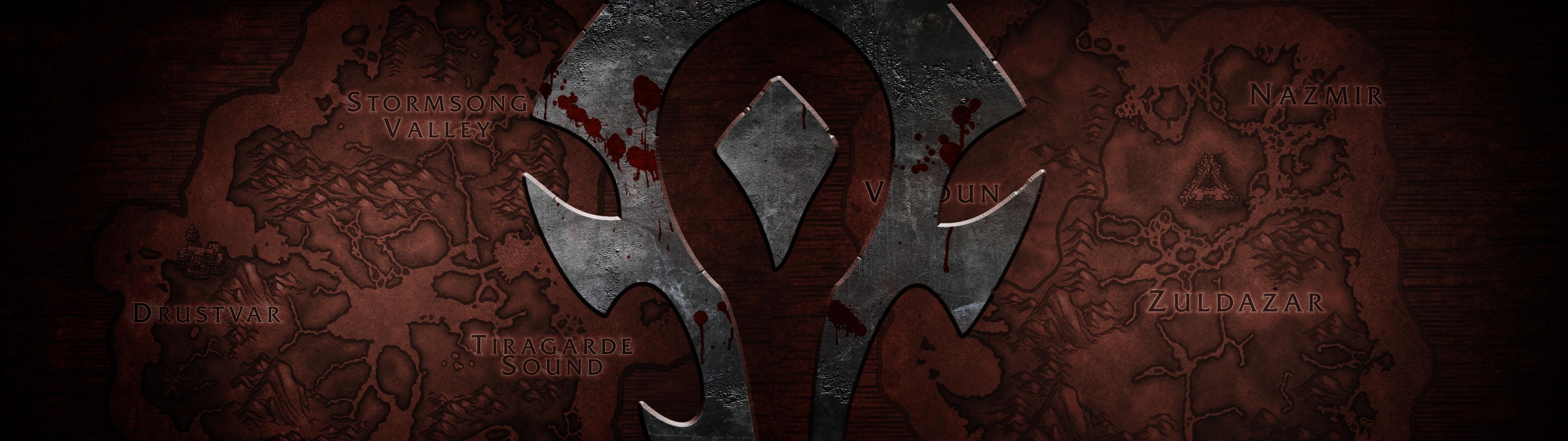 Logo Horde World of Warcraft, 3840x1080 Ultrawide, Dual Monitor