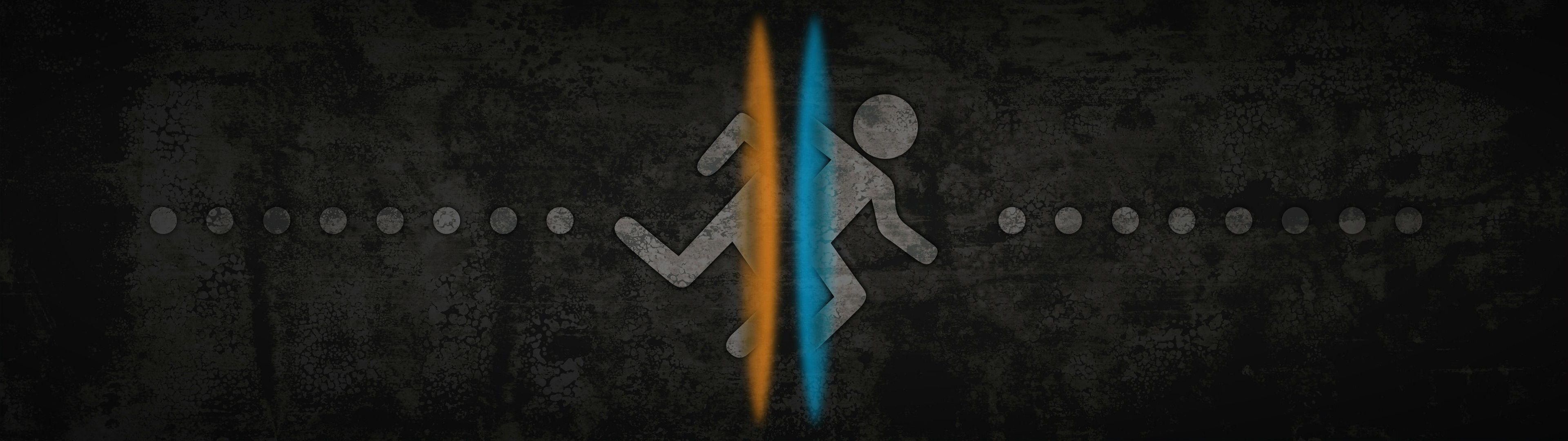 Portal logo minimalista, 3840x1080 Panoramico, Monitor 4K