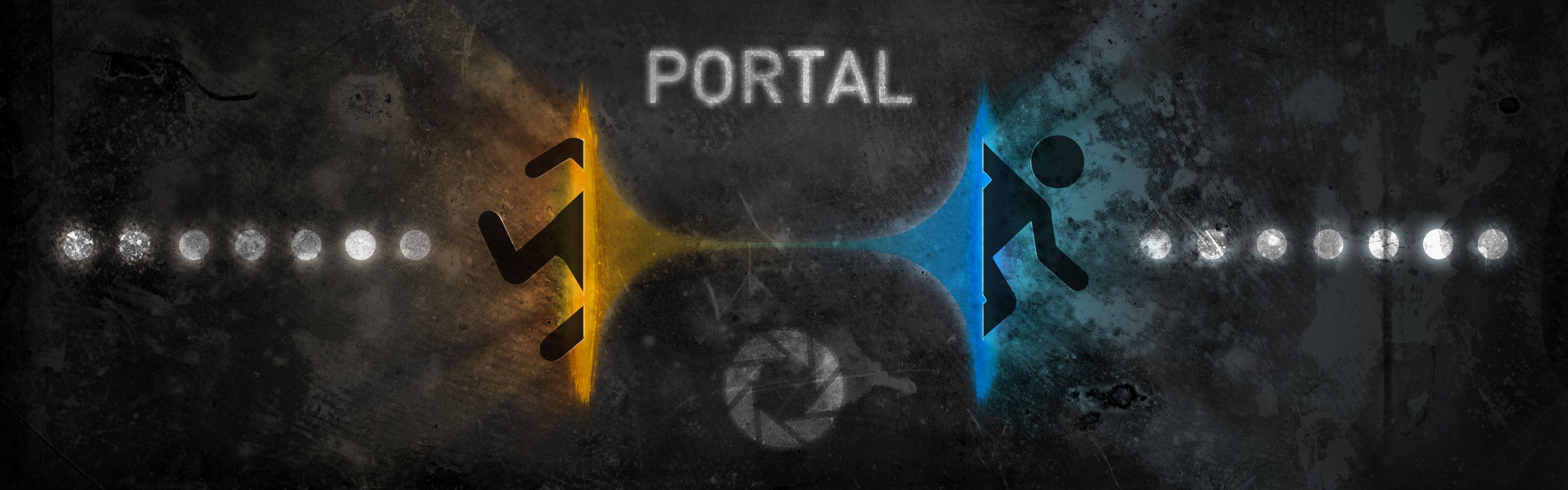 Portal portali arancio blu, 3840x1200 21:9, Ultrawide