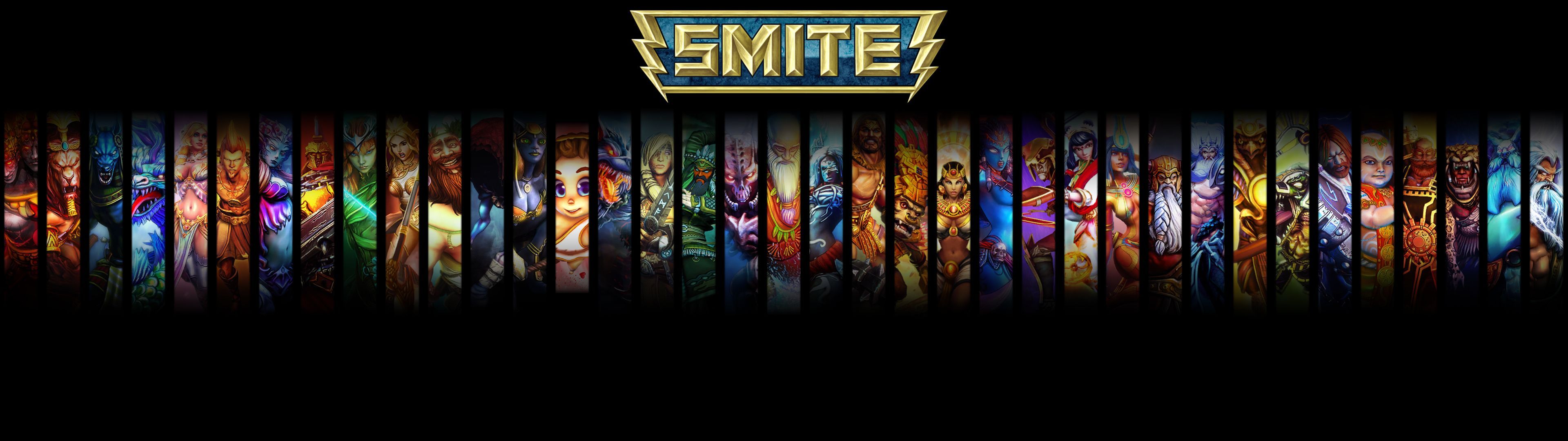 Smite personaggi in fila, 3840x1080 Ultrawide, Monitor 4K