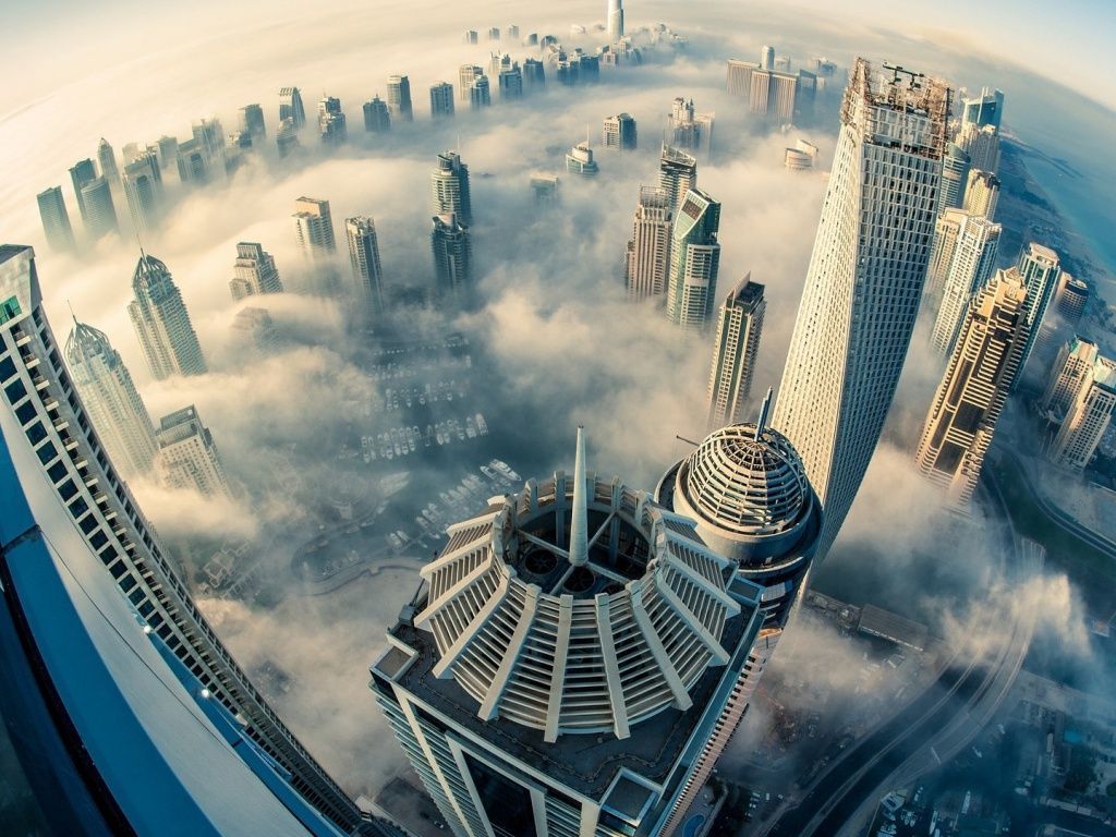 Dubai grattacieli sopra le nuvole, 1024x768 HD, Desktop
