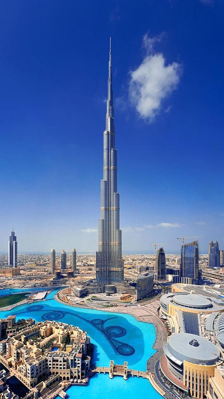 Burj Khalifa Dubai skyline, 720x1280 Full HD Verticale, Smartphone