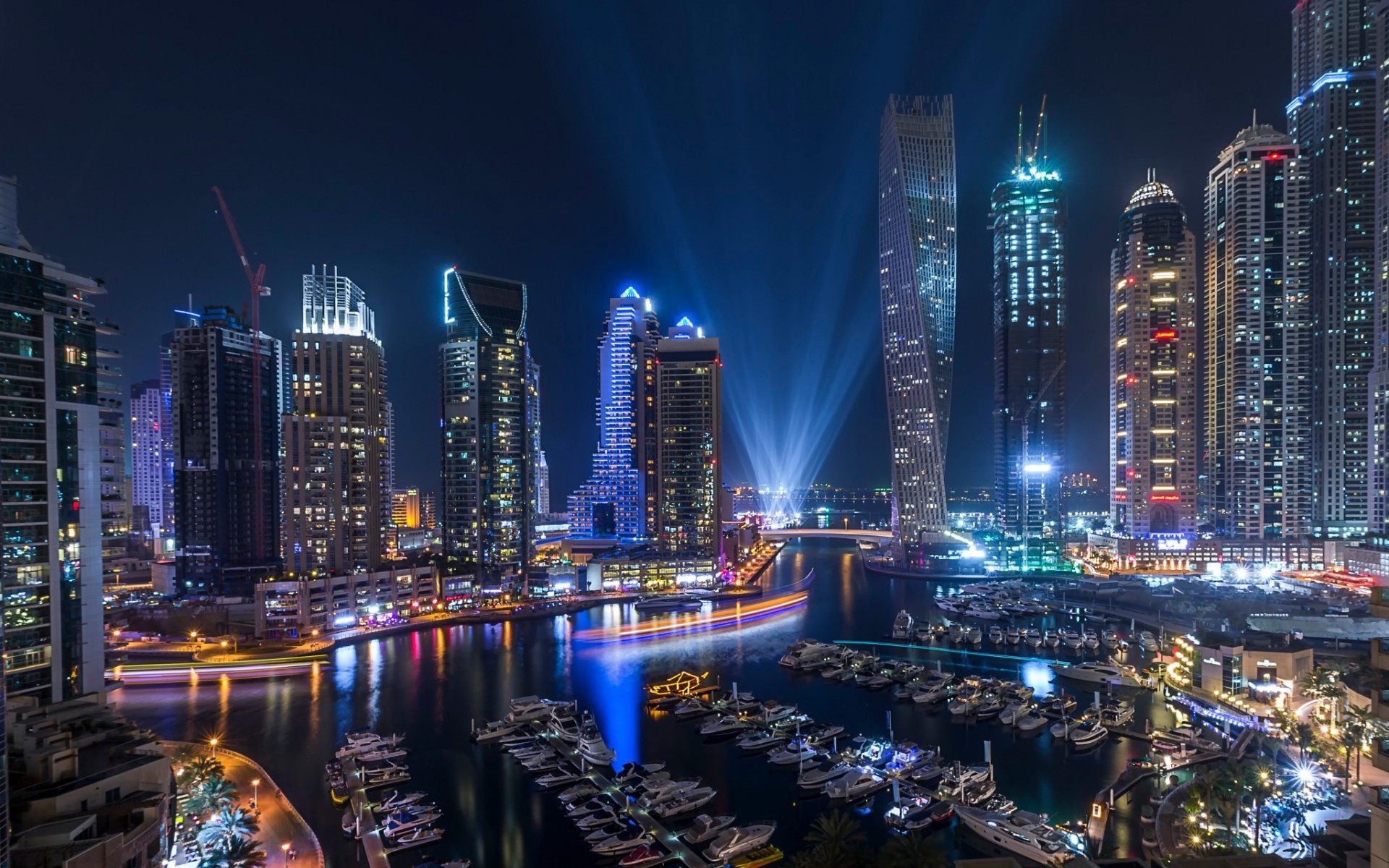 Skyline notturno Dubai Marina, 1920x1200 Full HD+ WUXGA, Desktop