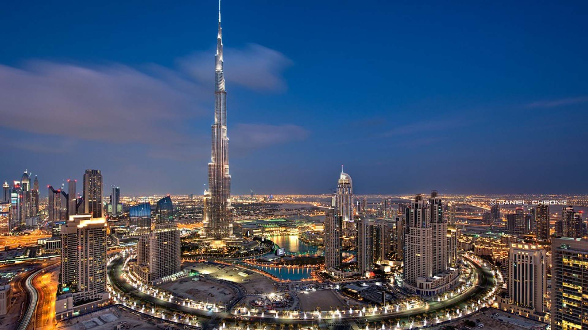 Burj Khalifa Dubai notturna, 1920x1080 Full HD, PC