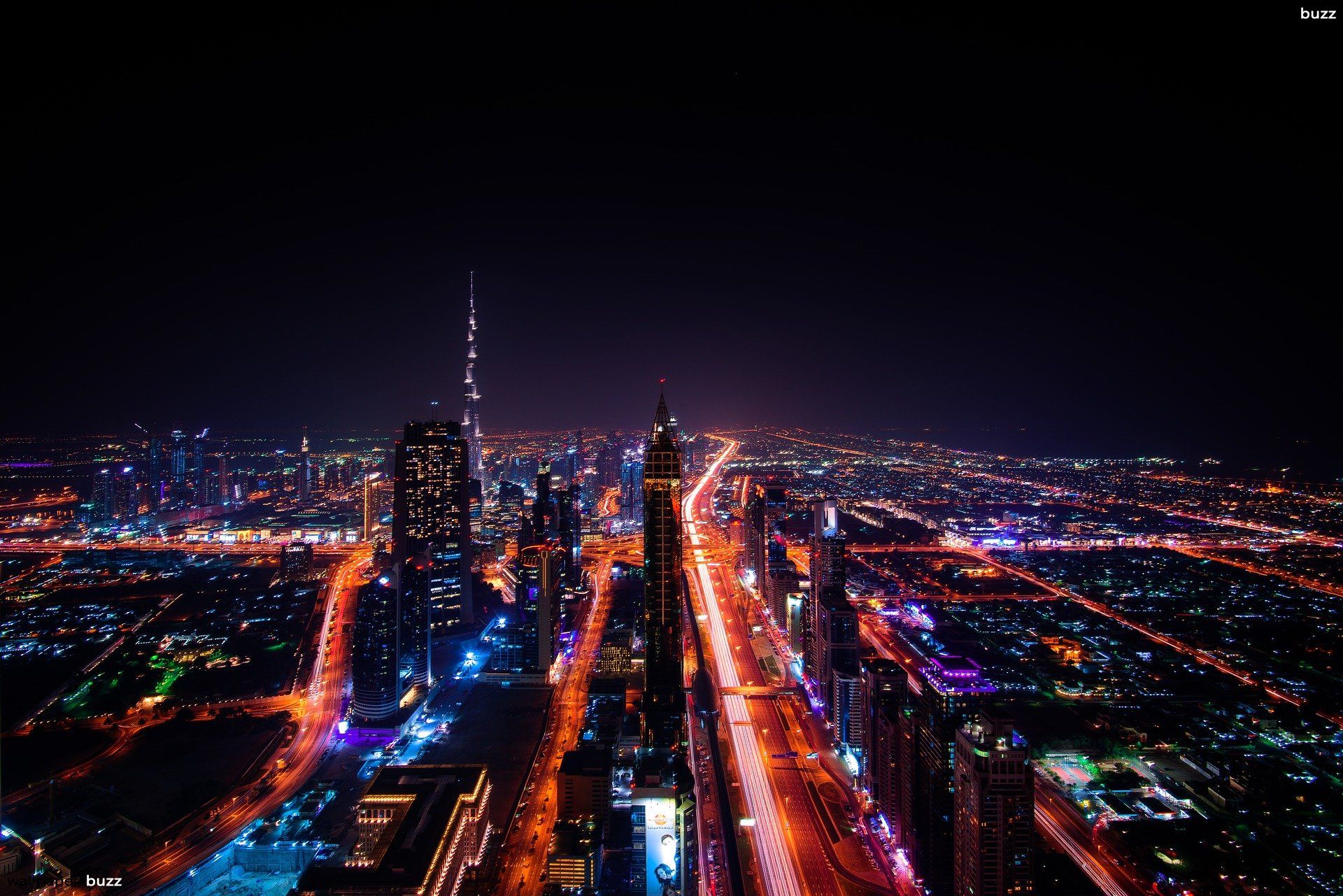 Skyline Dubai notturno illuminato, 1920x1281 Full HD+, Desktop