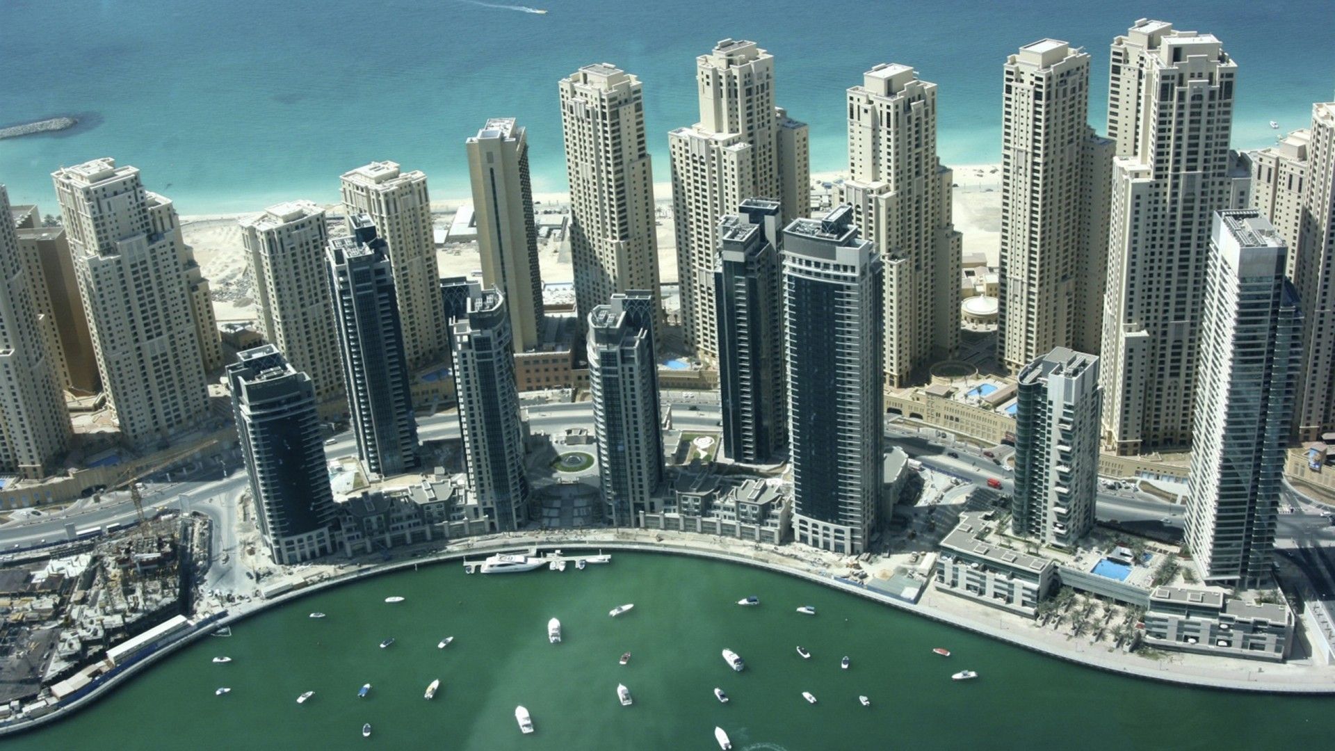 Grattacieli Dubai Marina vista aerea, 1920x1080 Full HD, Laptop